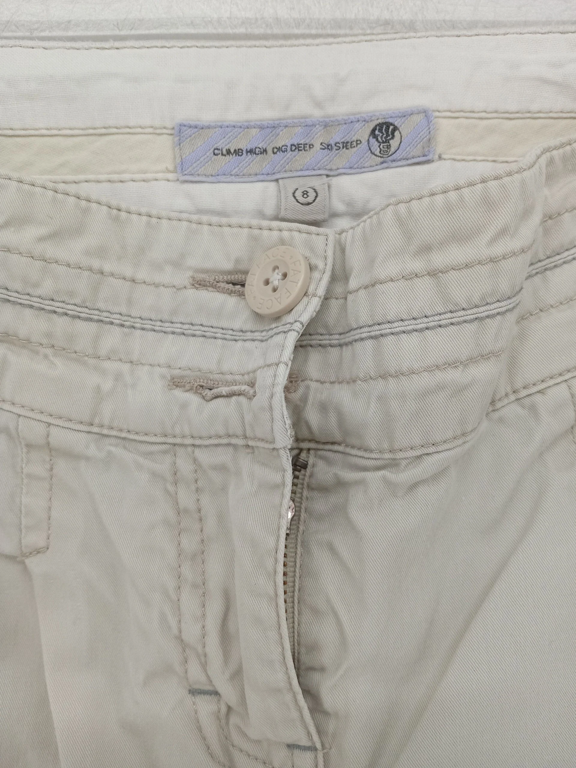 Fat Face Women's Trousers UK 8 Cream 100% Cotton Straight Chino - Image 5