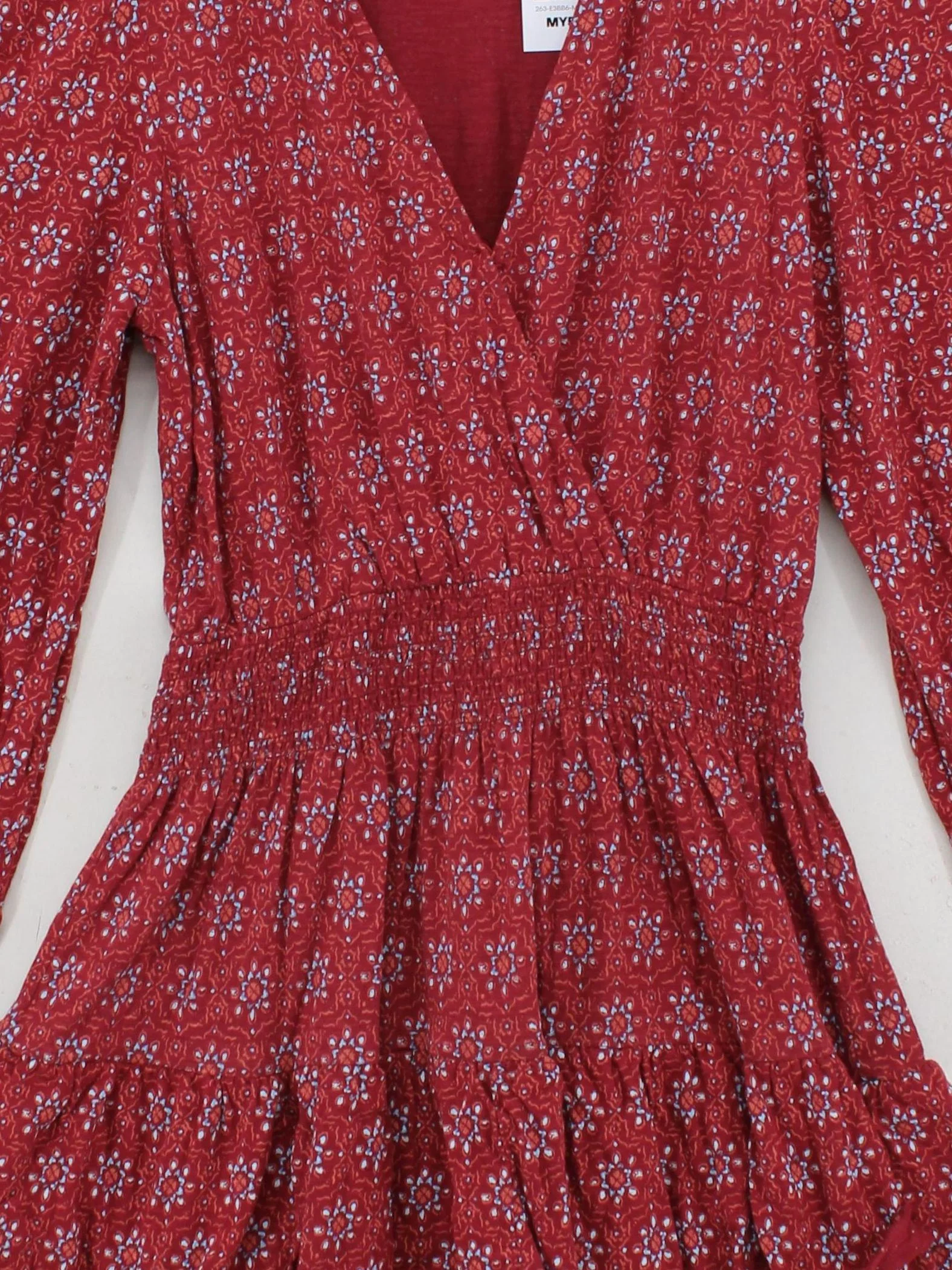 Fat Face Wrap Mini Dress UK8 in Red - Image 3