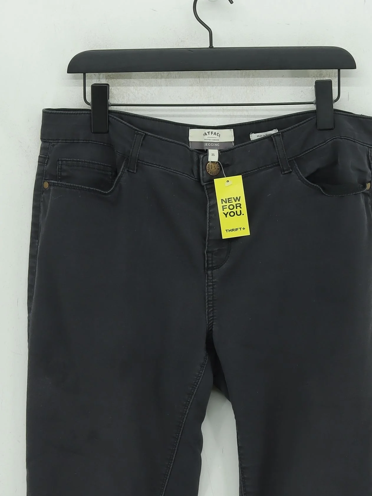 FatFace Women's Leggings UK 16 Grey Cotton with Polyester Jegging - Image 3
