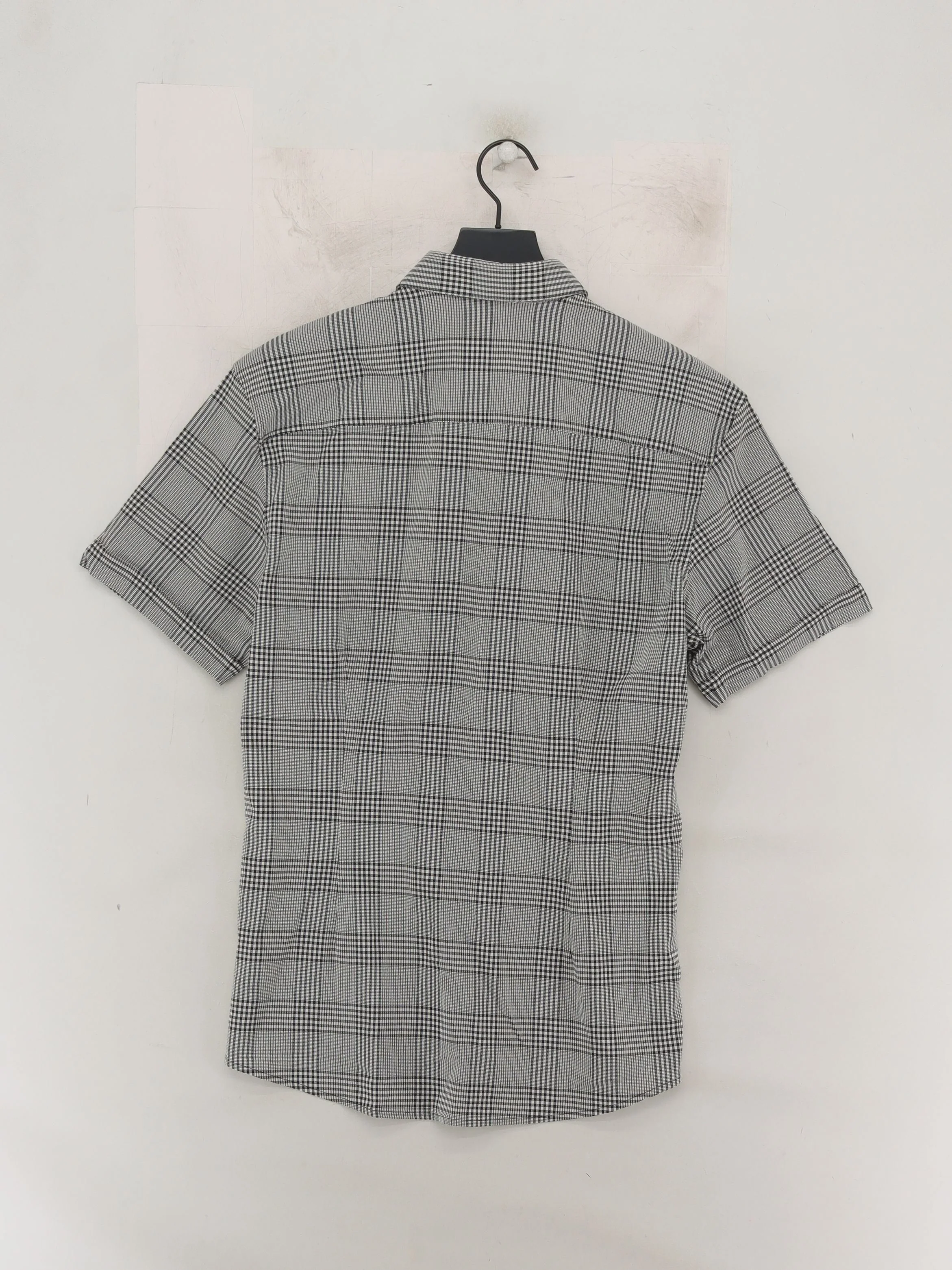 Father Sons Men's Shirt L Grey Checkered Viscose with Polyester, Elastane Basic - Image 2