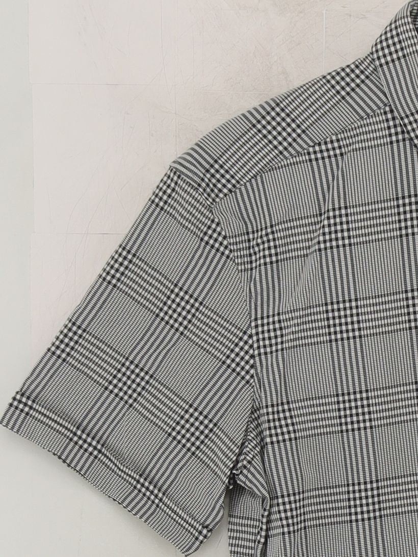 Father Sons Men's Shirt L Grey Checkered Viscose with Polyester, Elastane Basic - Image 4