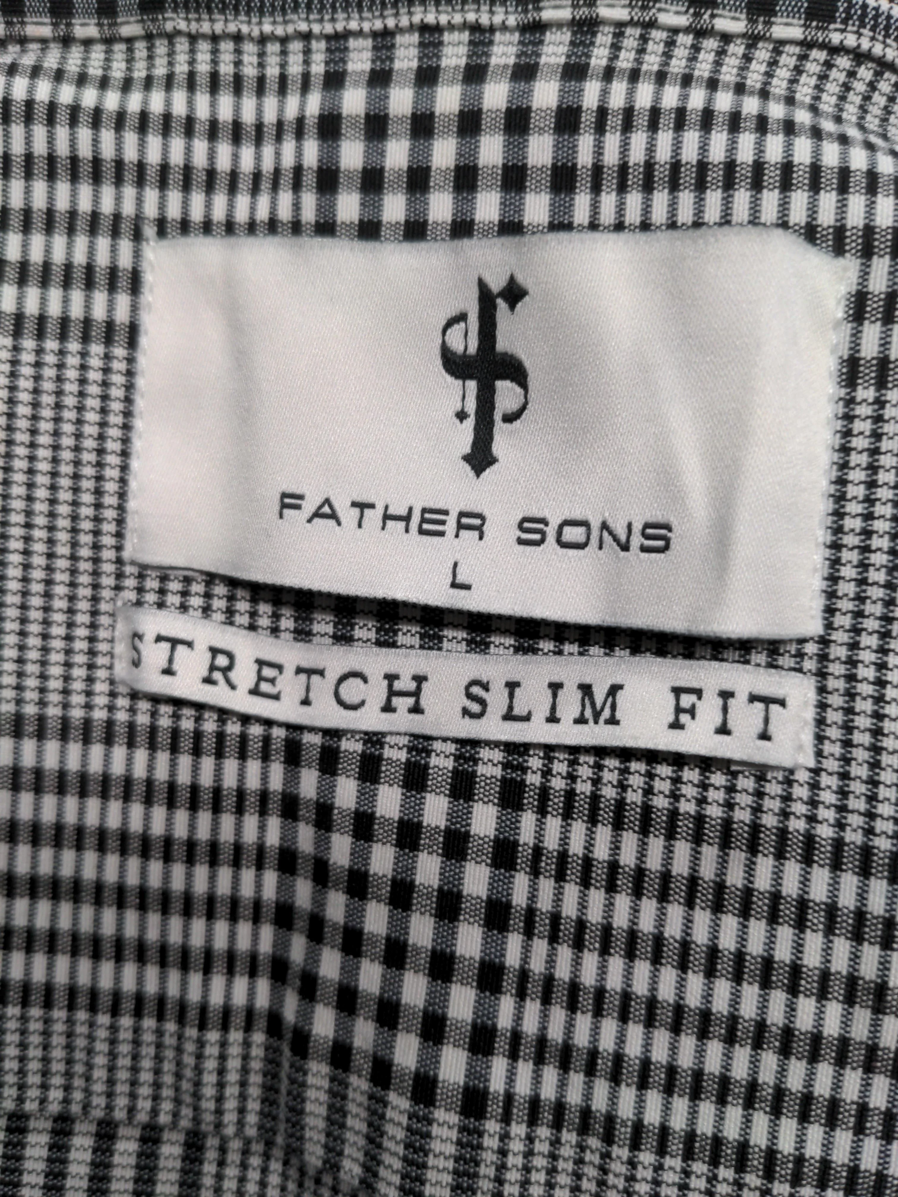 Father Sons Men's Shirt L Grey Checkered Viscose with Polyester, Elastane Basic - Image 5