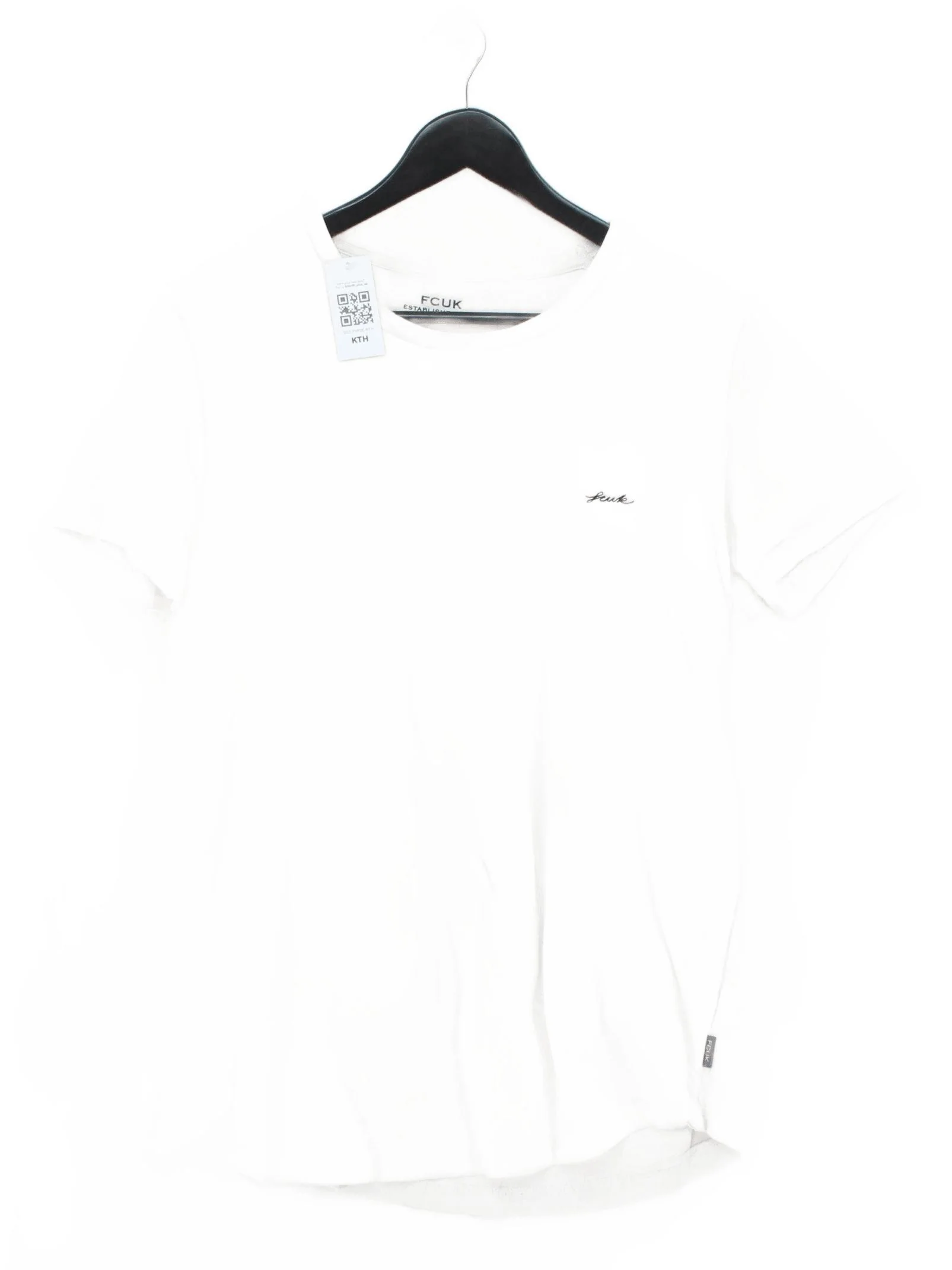 Fcuk Men's T-Shirt L White 100% Cotton Basic