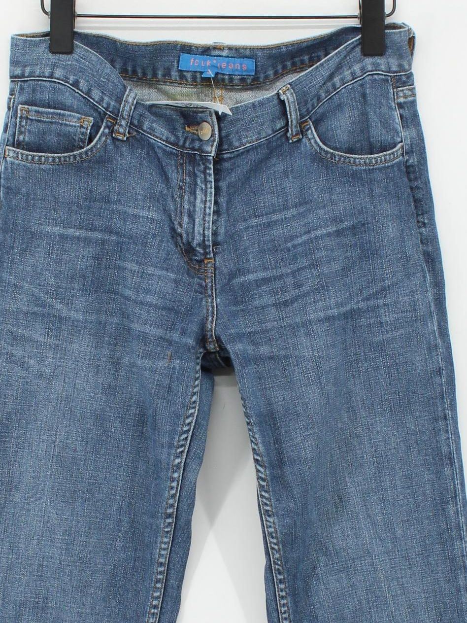 Fcuk Women's Jeans UK 12 Blue Cotton with Elastane Flared - Image 3