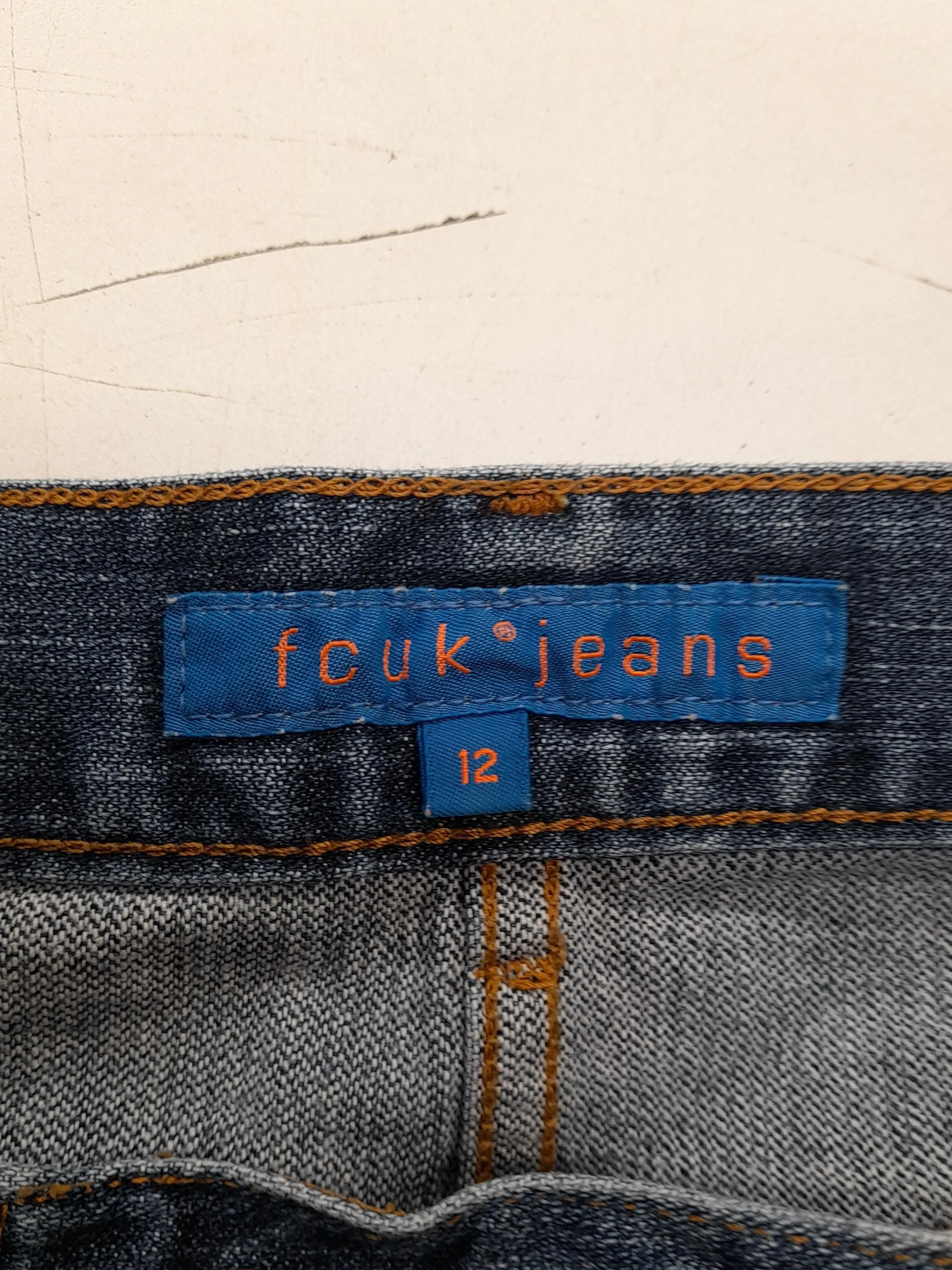 Fcuk Women's Jeans UK 12 Blue Cotton with Elastane Flared - Image 5