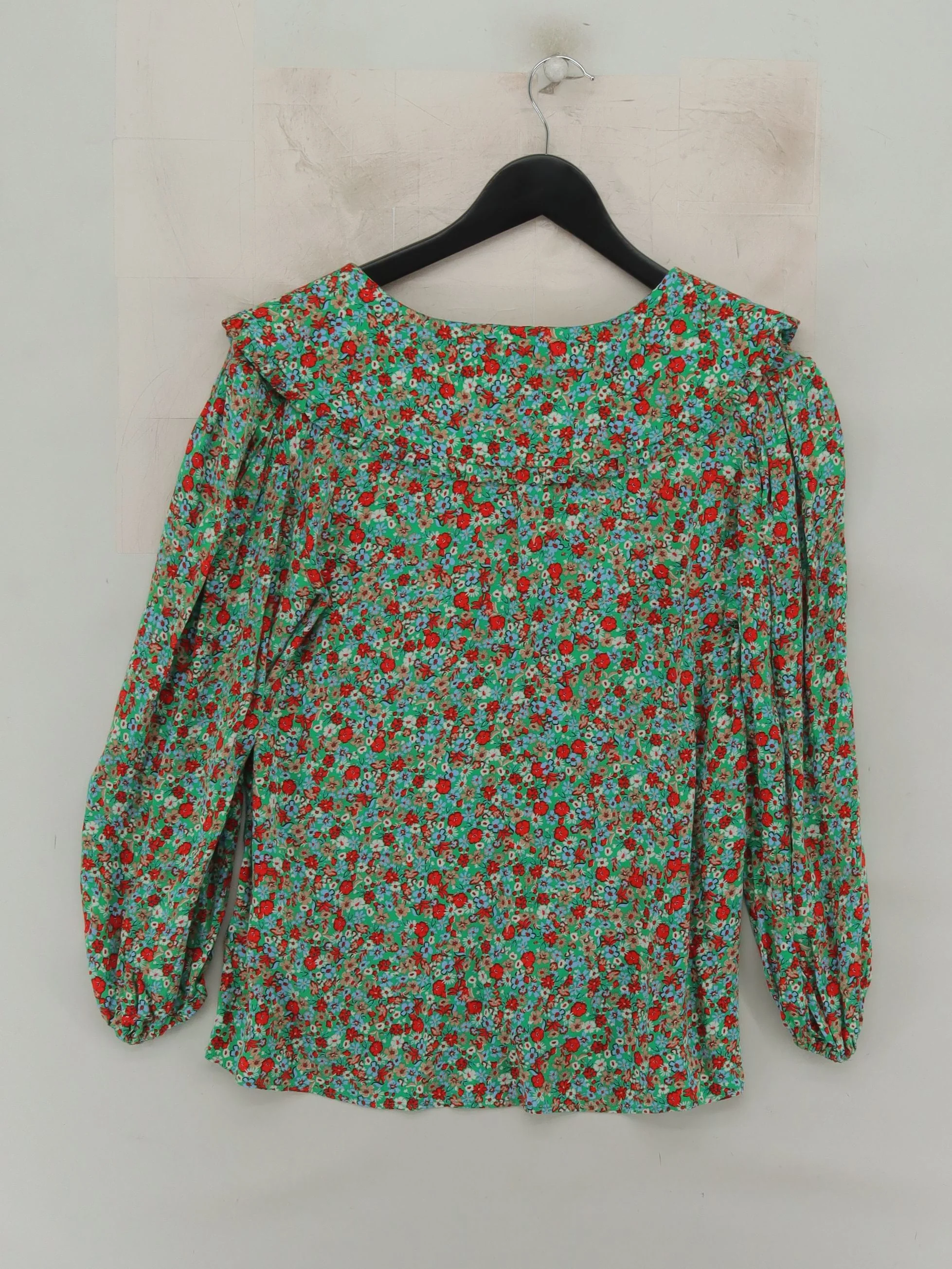 Feather Bone Women's Blouse M Multi Floral 100% Viscose 3/4 Sleeve V-Neck Basic - Image 2
