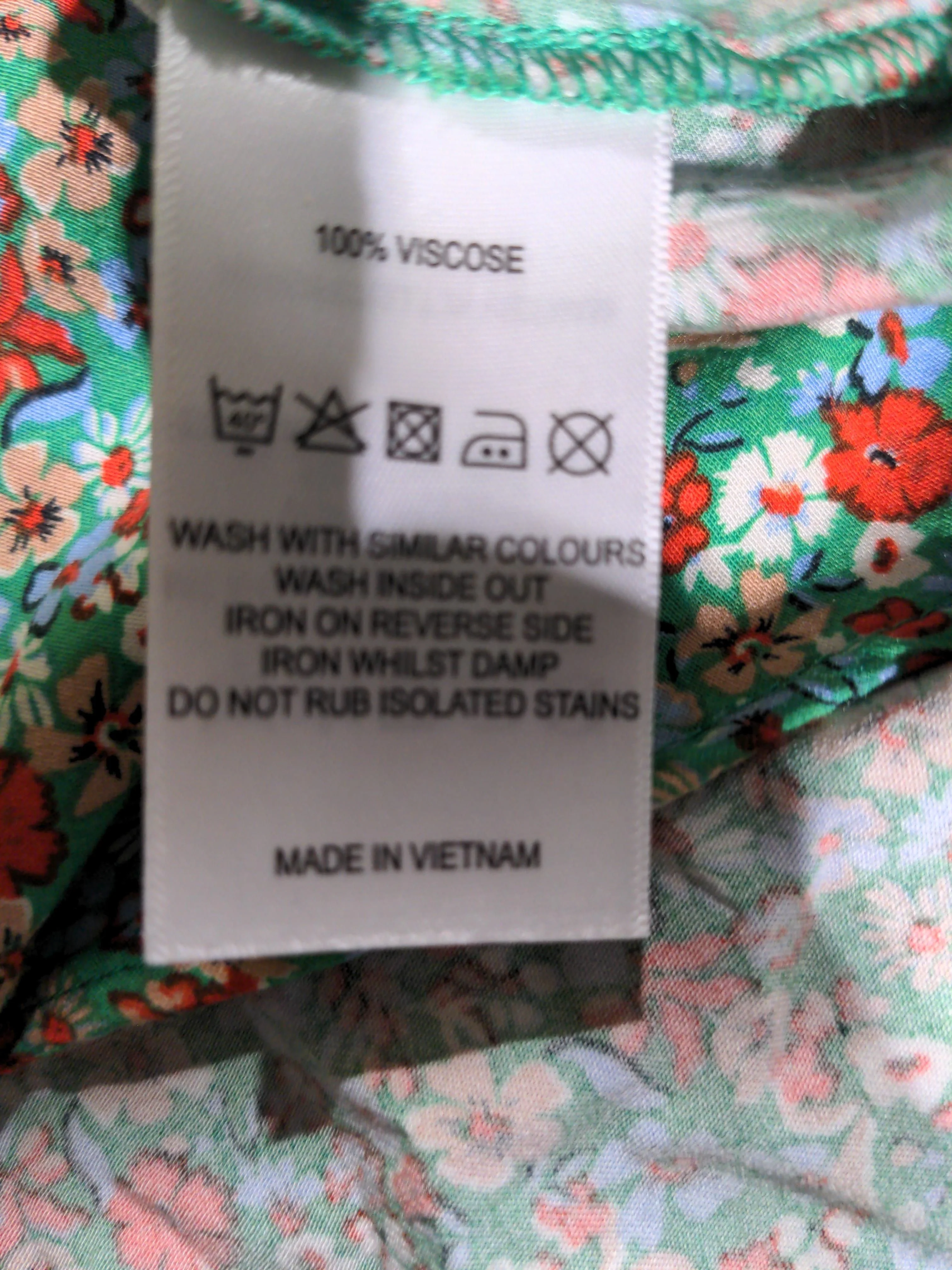 Feather Bone Women's Blouse M Multi Floral 100% Viscose 3/4 Sleeve V-Neck Basic - Image 6