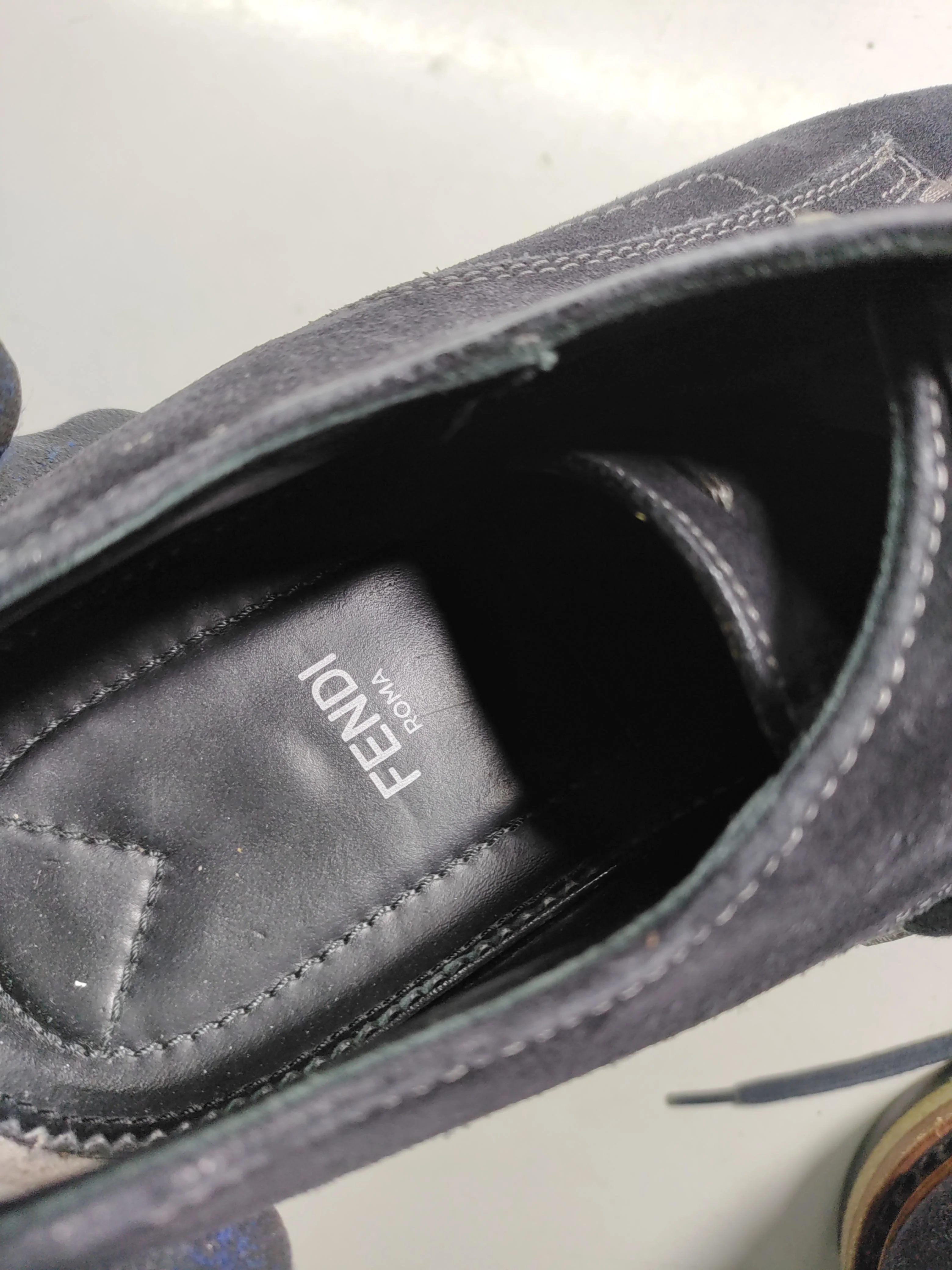 Fendi Men's Shoes UK 7 Blue 100% Suede Sneaker - Image 10