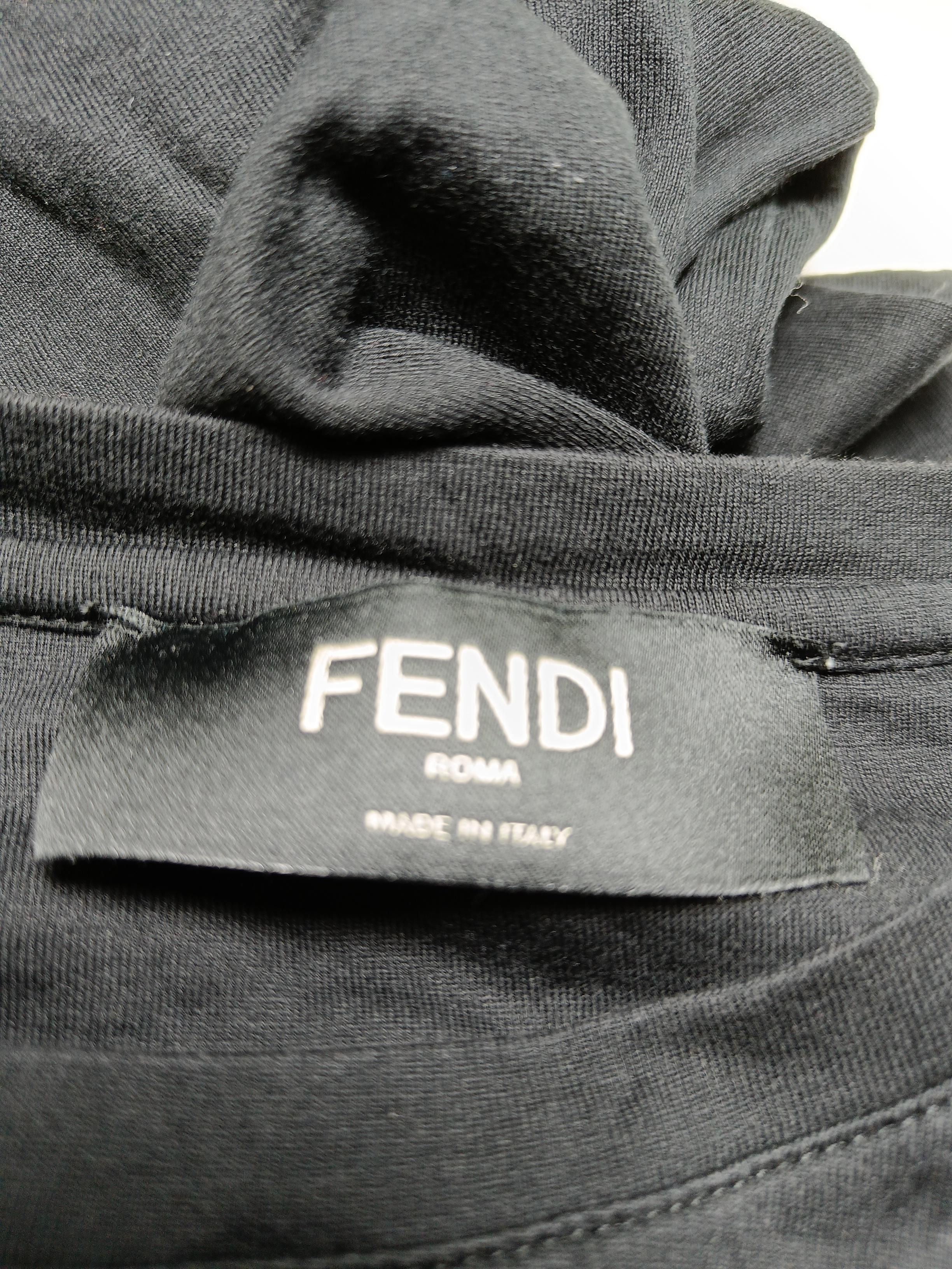 Fendi Men's T-Shirt L Black 100% Cotton Basic - Image 6