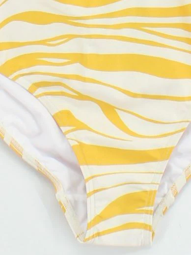 Figleaves halter neck padded backless one-piece swimsuit in yellow RRP £55 - Image 4
