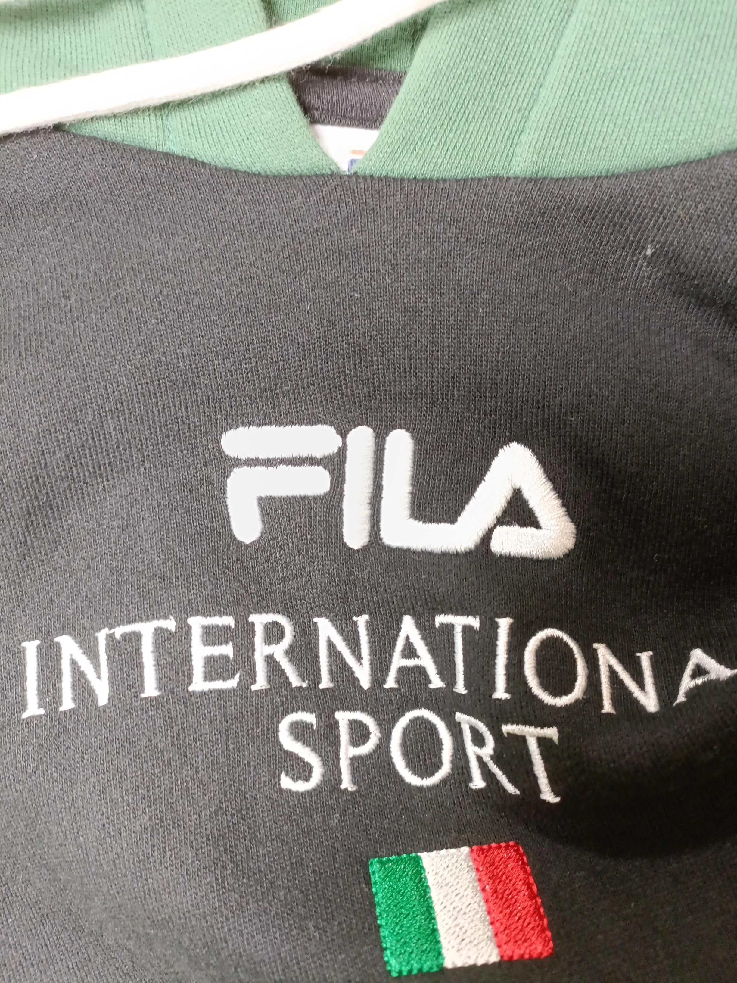 Fila Men's Hoodie M Black Graphic Cotton with Polyester Pullover - Image 5