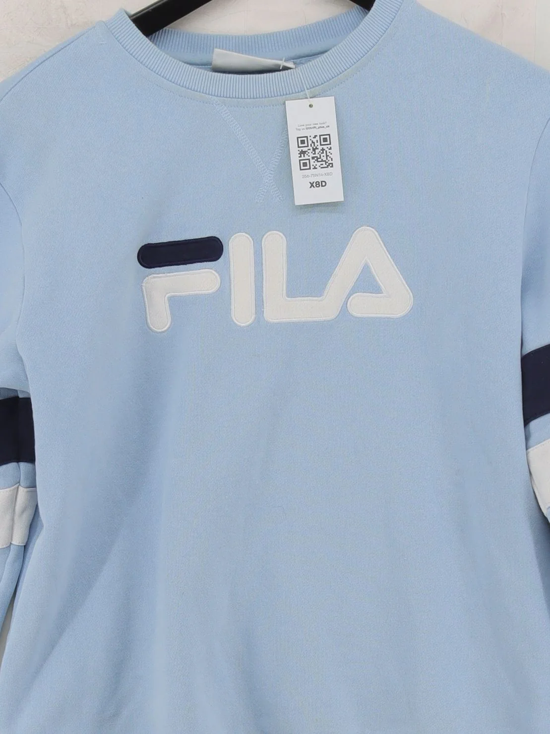Fila Men's Hoodie M Blue Graphic Cotton with Polyester Pullover - Image 3