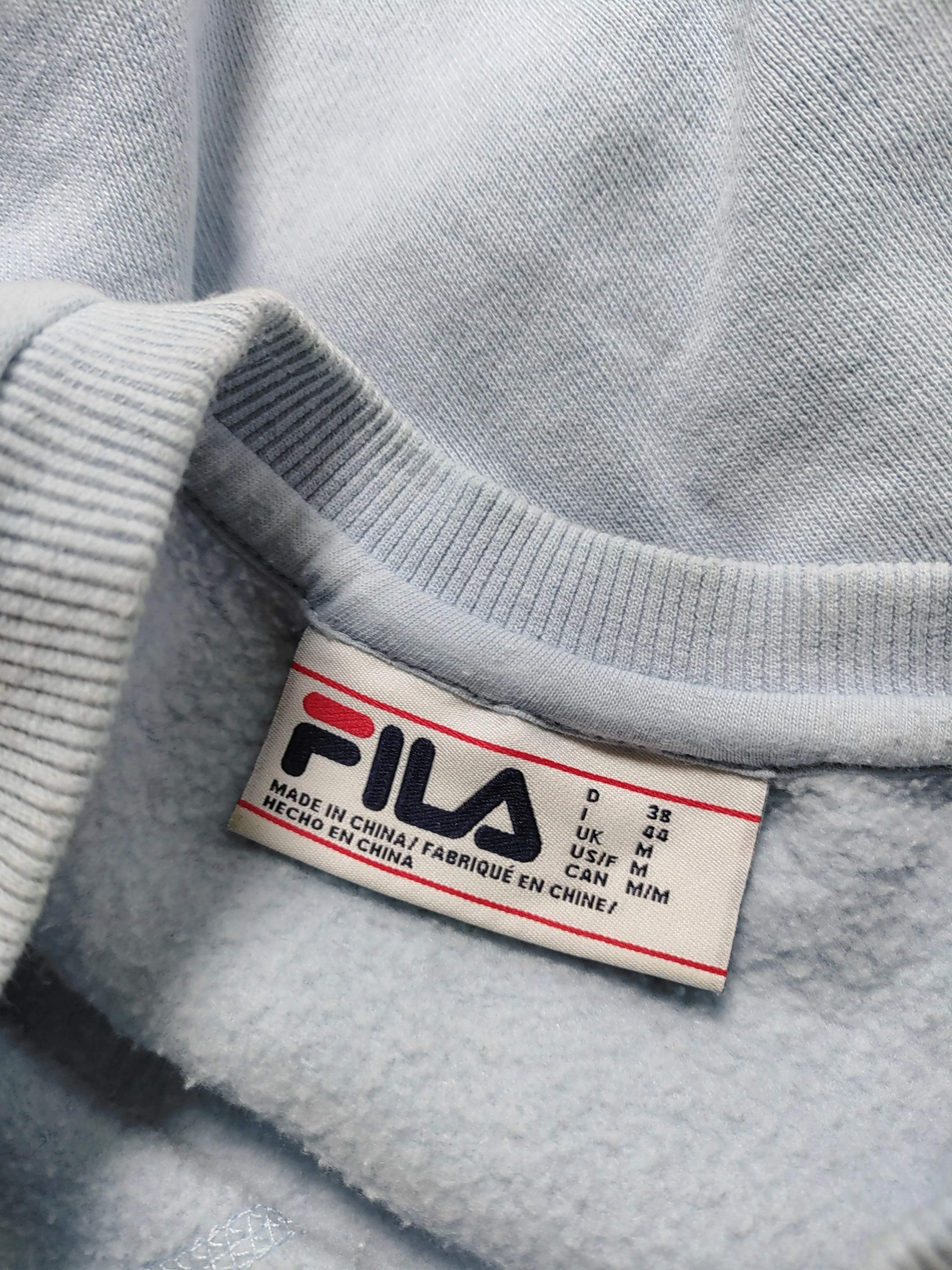 Fila Men's Hoodie M Blue Graphic Cotton with Polyester Pullover - Image 6