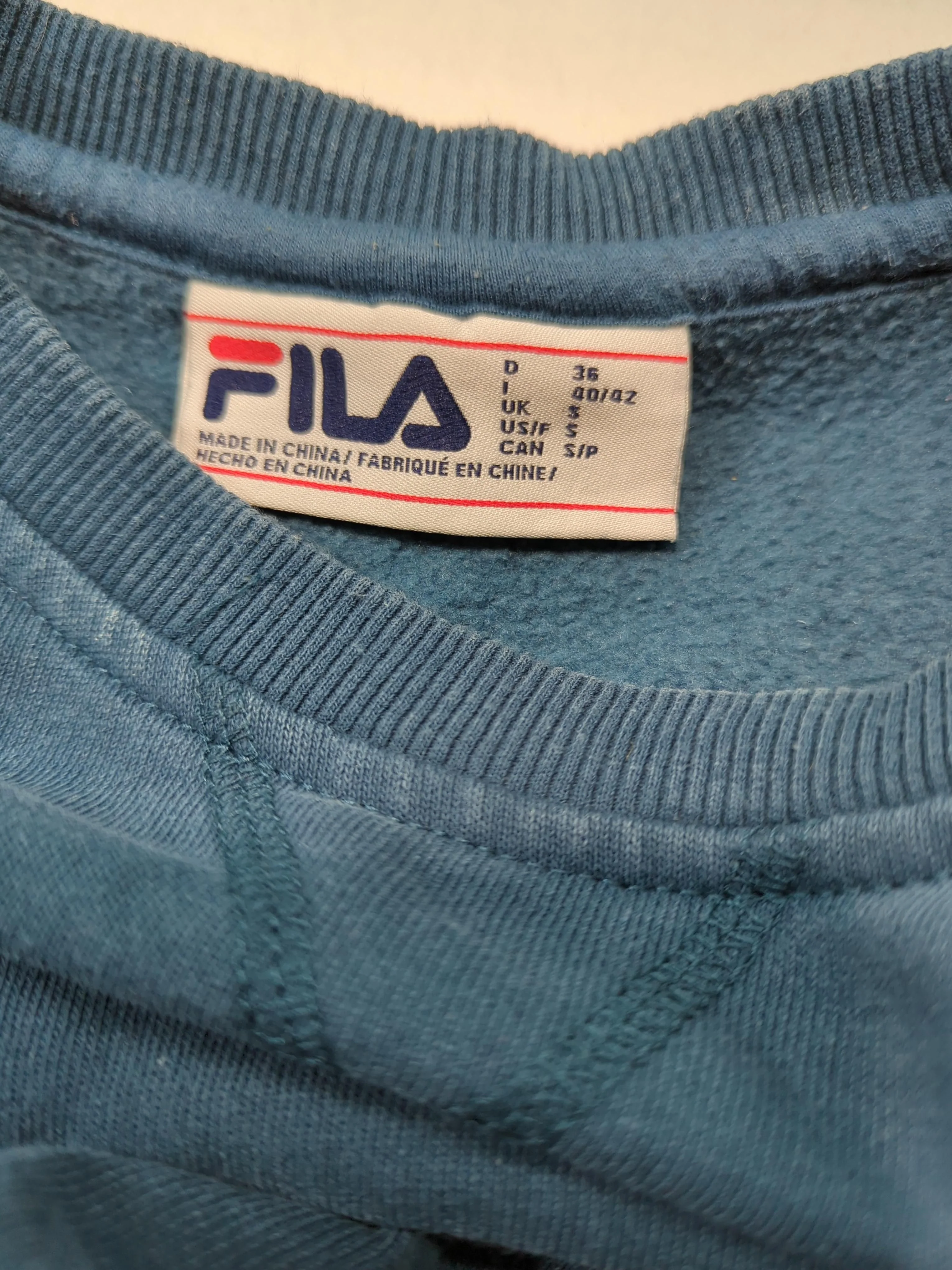 Fila Men's Hoodie S Blue Cotton with Polyester Pullover - Image 6