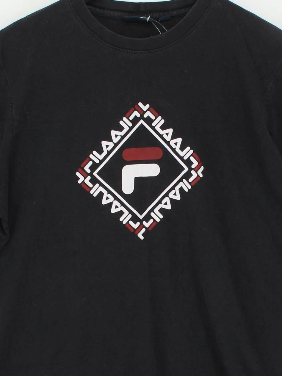 Fila Men's T-Shirt L Black Graphic 100% Cotton Basic - Image 3
