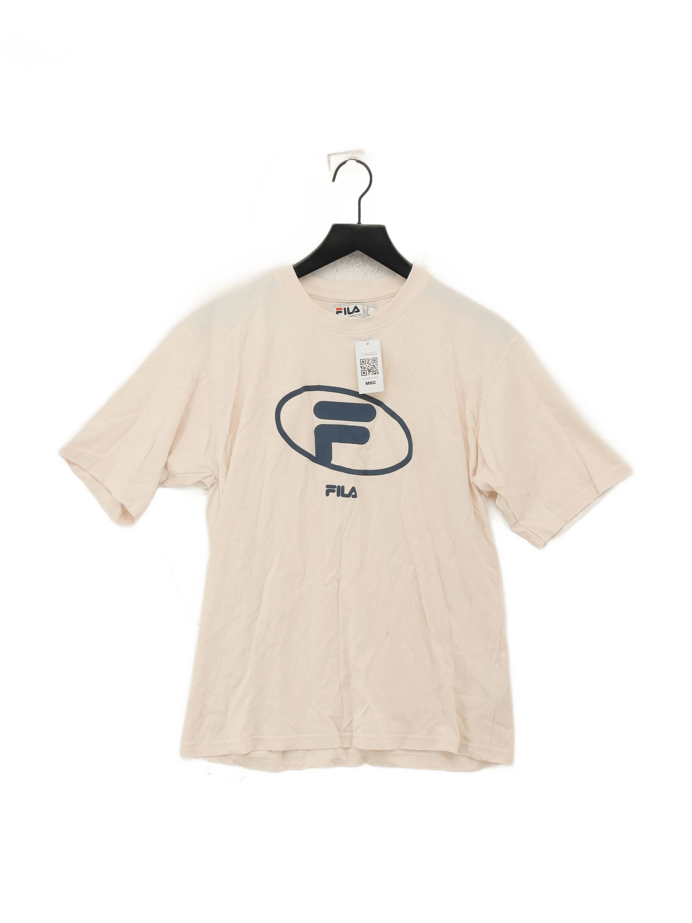 Fila Men's T-Shirt M Cream Graphic 100% Cotton Basic