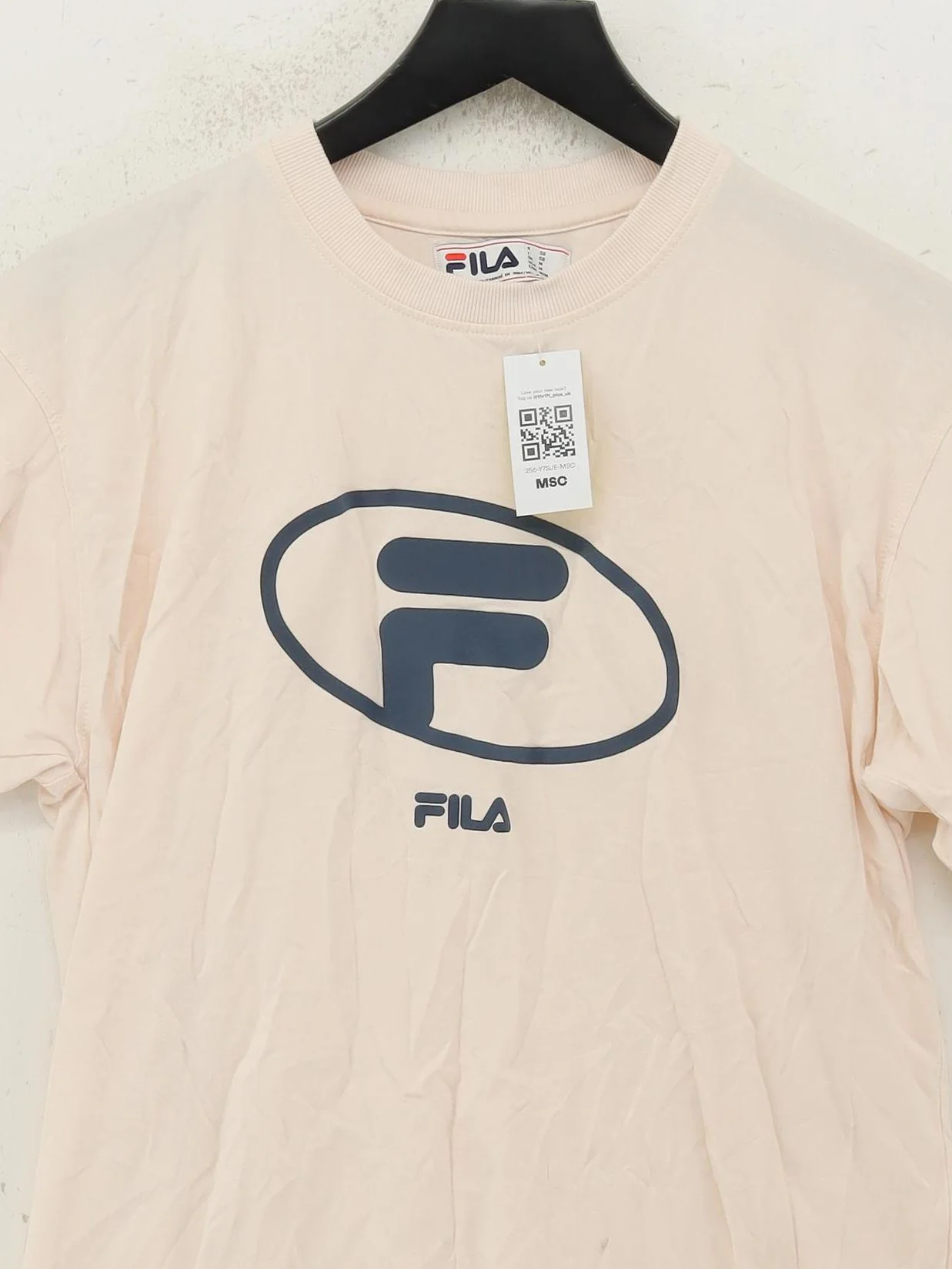 Fila Men's T-Shirt M Cream Graphic 100% Cotton Basic - Image 3