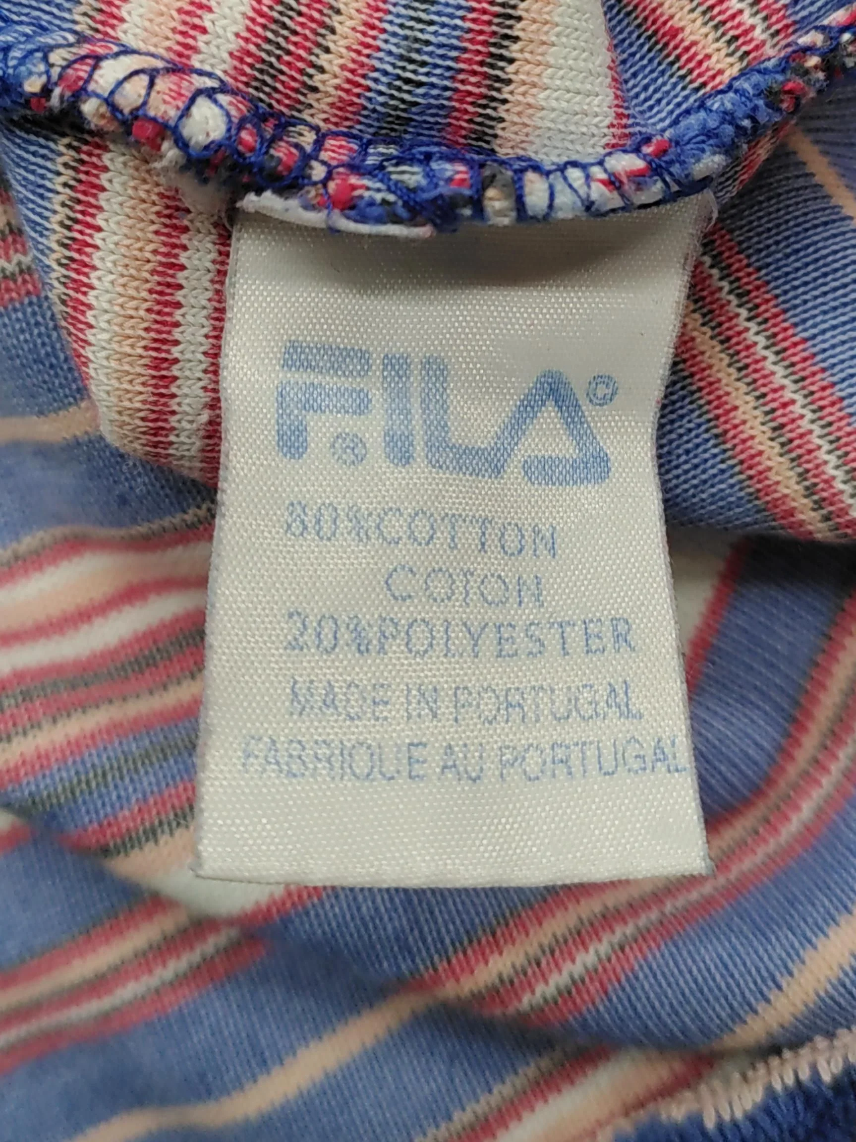 Fila Men's T-Shirt M Multi Striped Cotton with Polyester Basic - Image 6