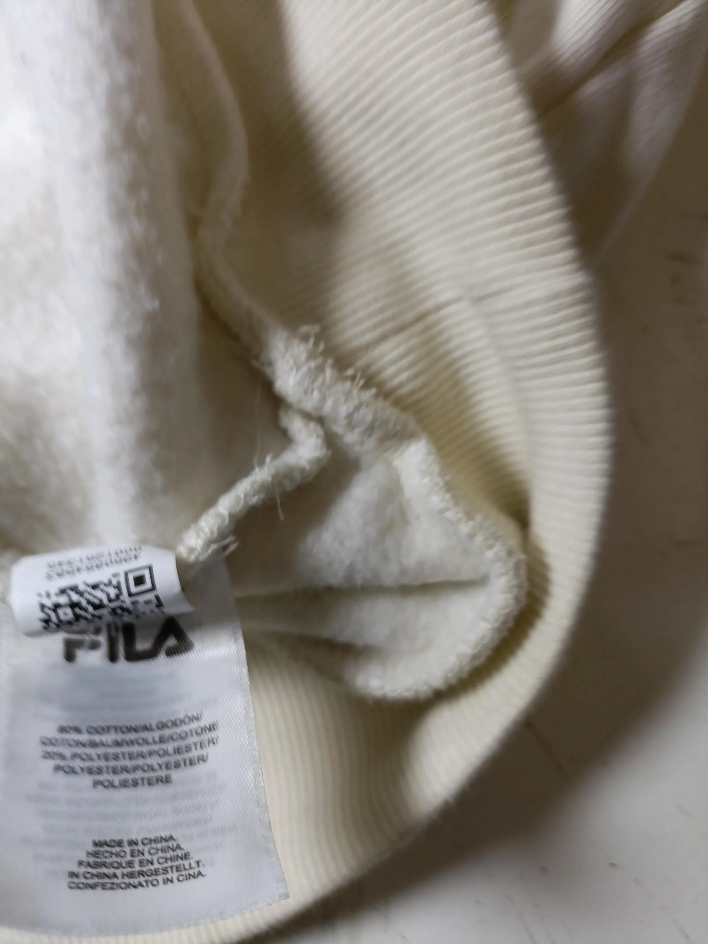 Fila Women's Hoodie S Cream Graphic Cotton with Polyester Pullover - Image 7