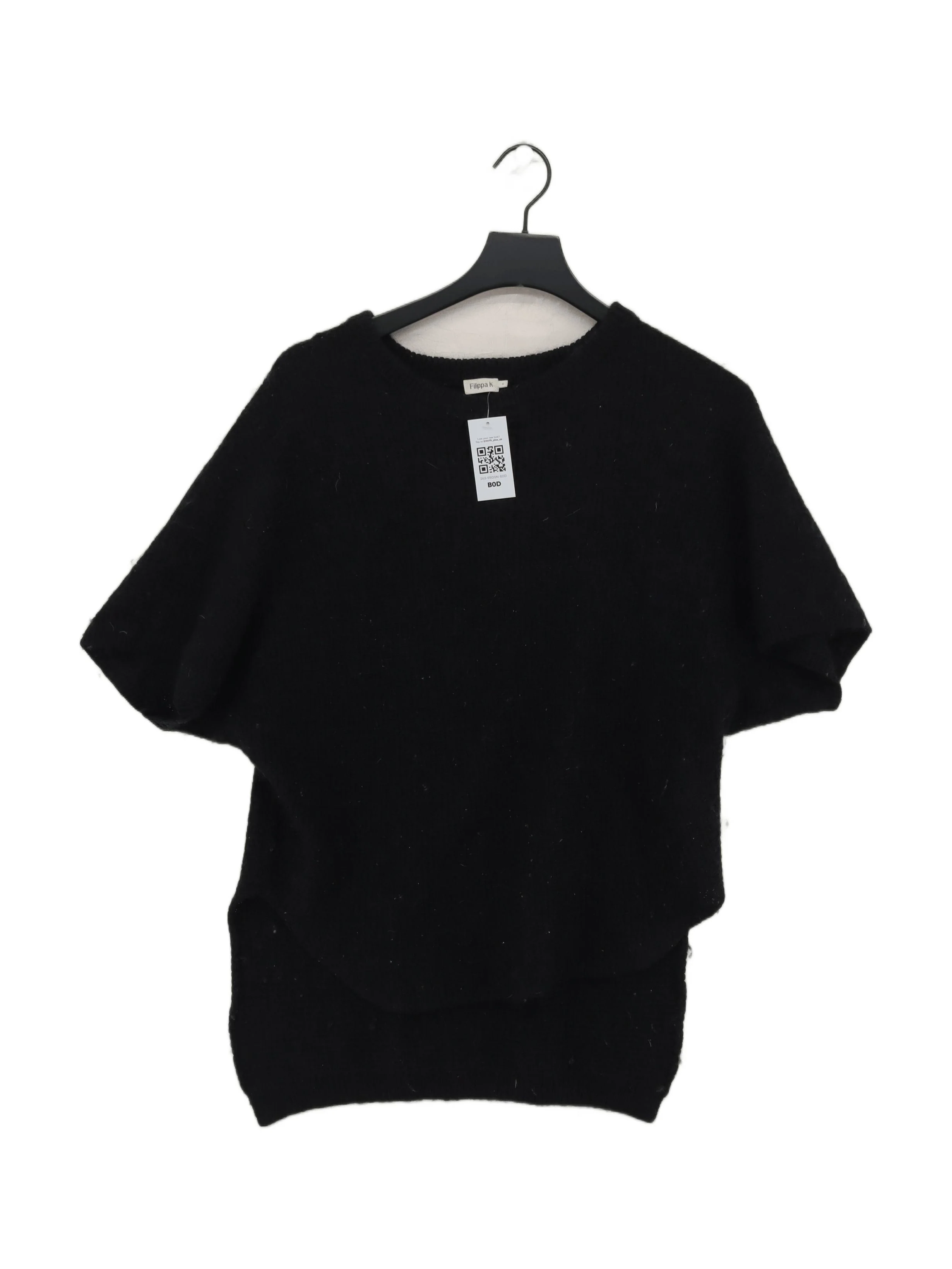 Filippa K Women's Jumper S Black Wool with Mohair, Polyamide Crew Neck Pullover