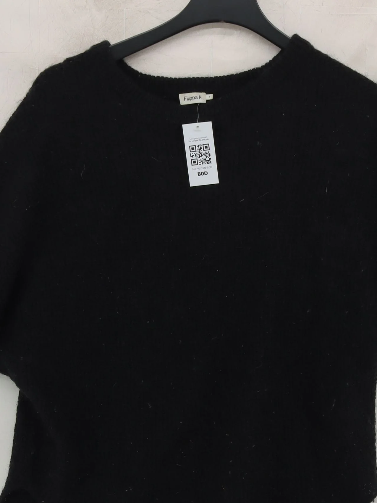 Filippa K Women's Jumper S Black Wool with Mohair, Polyamide Crew Neck Pullover - Image 3