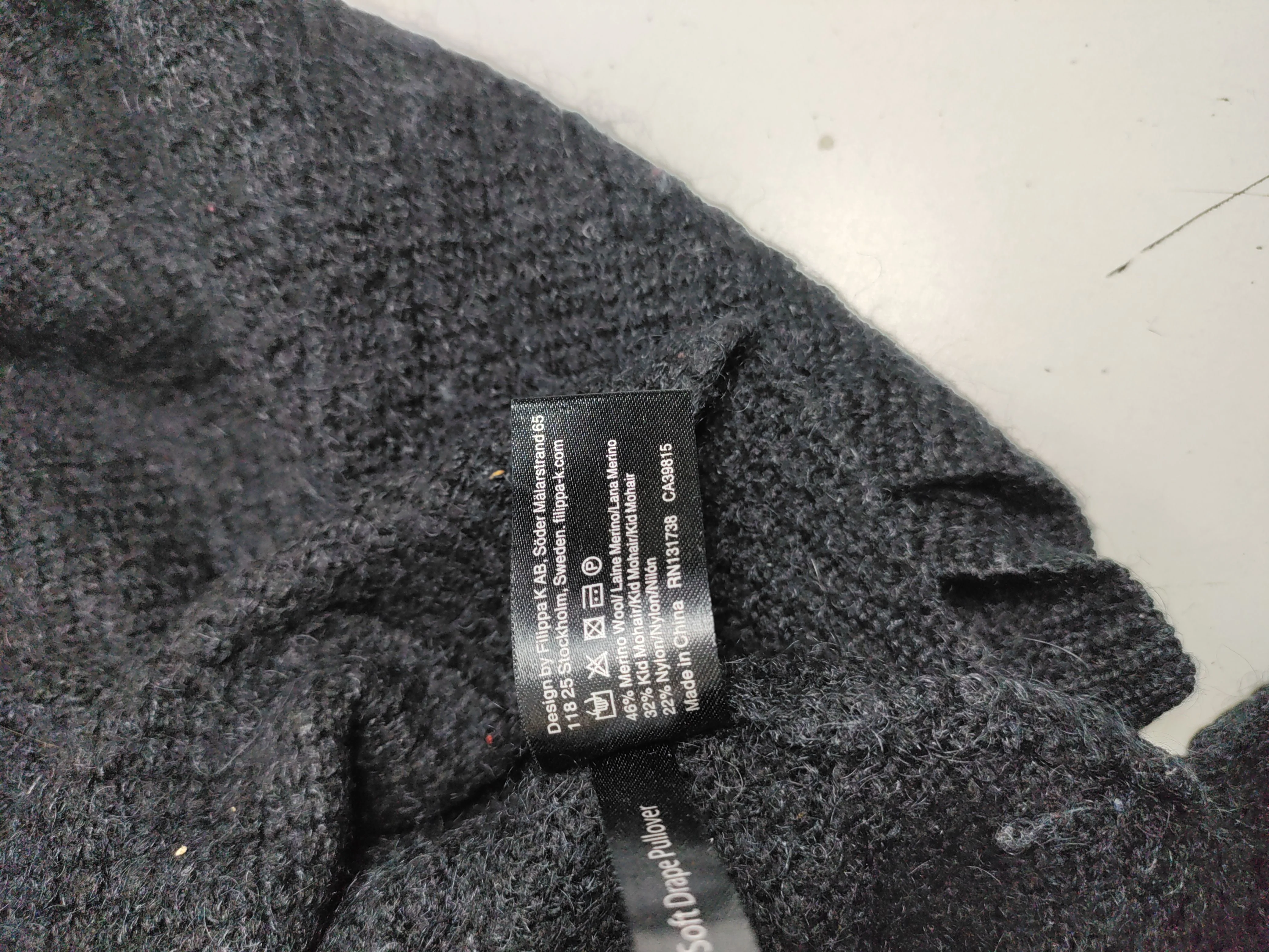Filippa K Women's Jumper S Black Wool with Mohair, Polyamide Crew Neck Pullover - Image 8
