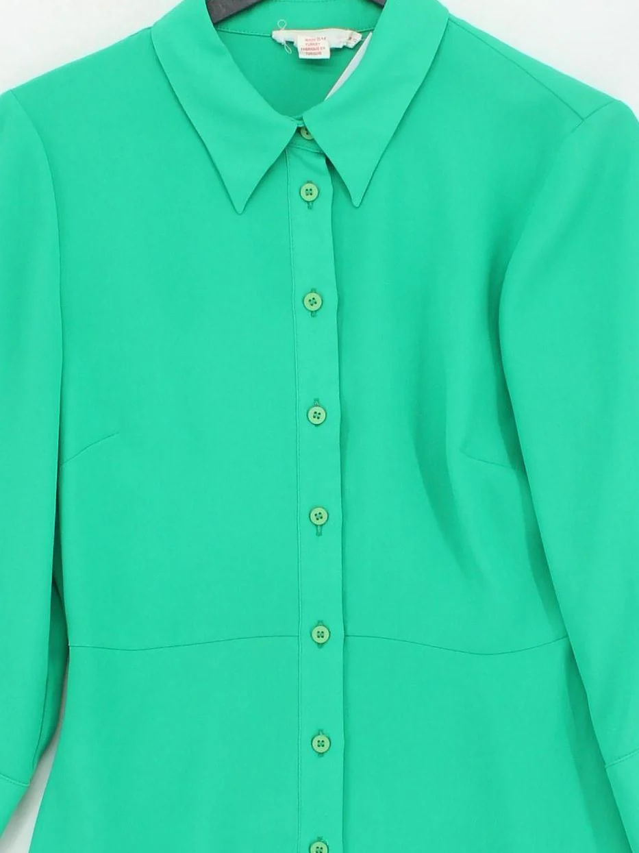 Finery Shirt Mini Dress UK10 in Green - Image 3