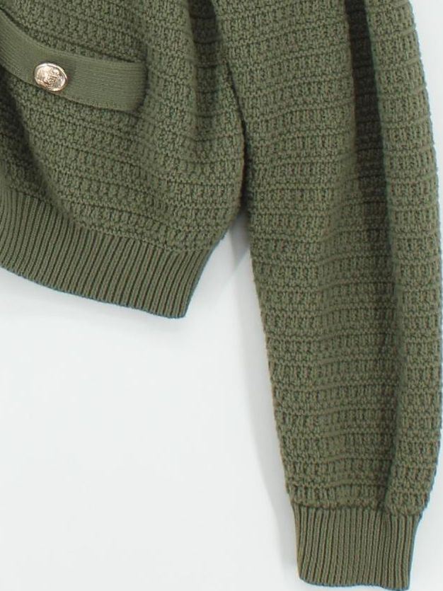 Finery Women's Cardigan UK 14 Green 100% Cotton Round Neck Cardigan - Image 4