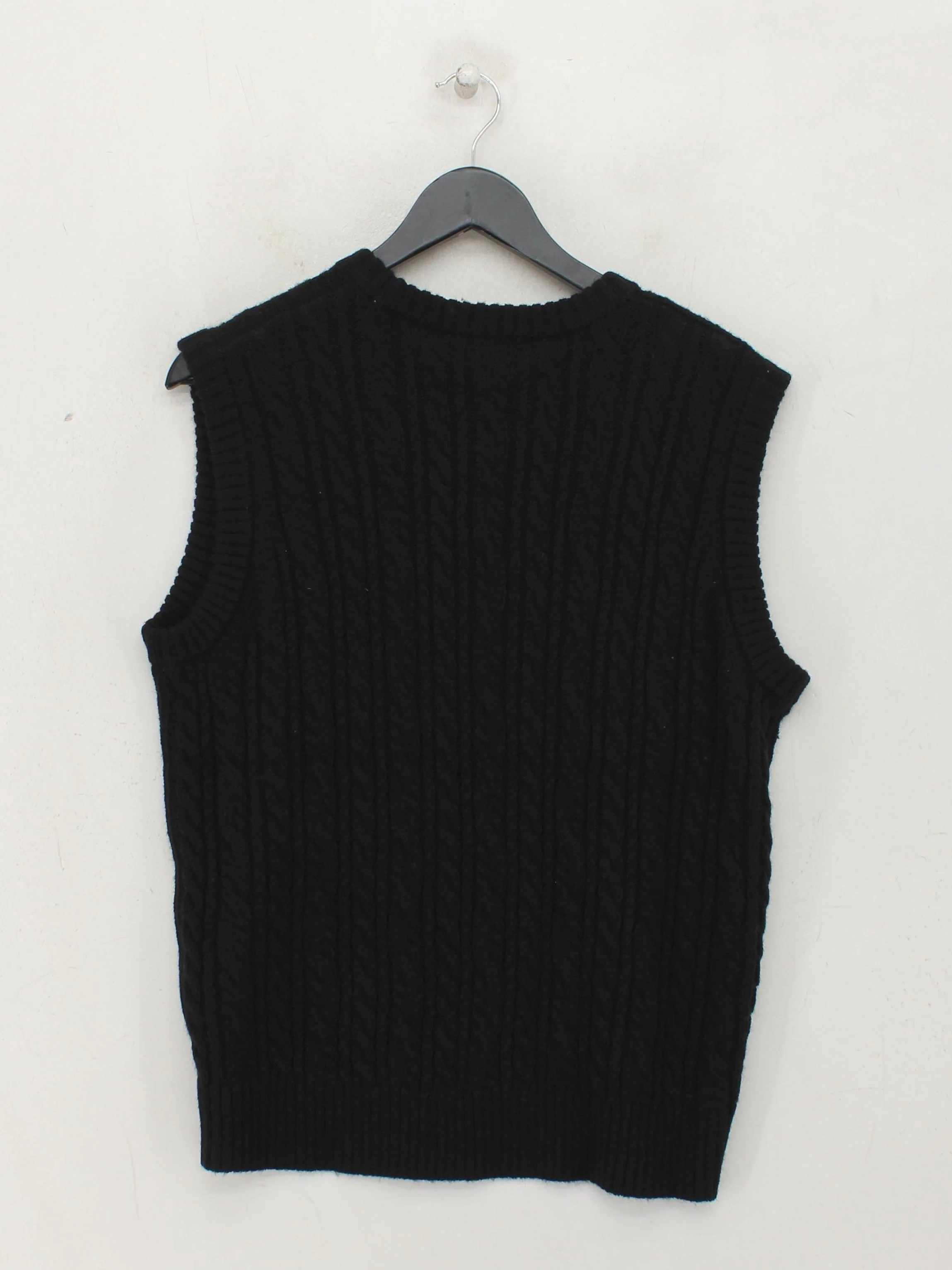 Finery Women's Jumper UK 10 Black Acrylic with Nylon Round Neck Vest - Image 2