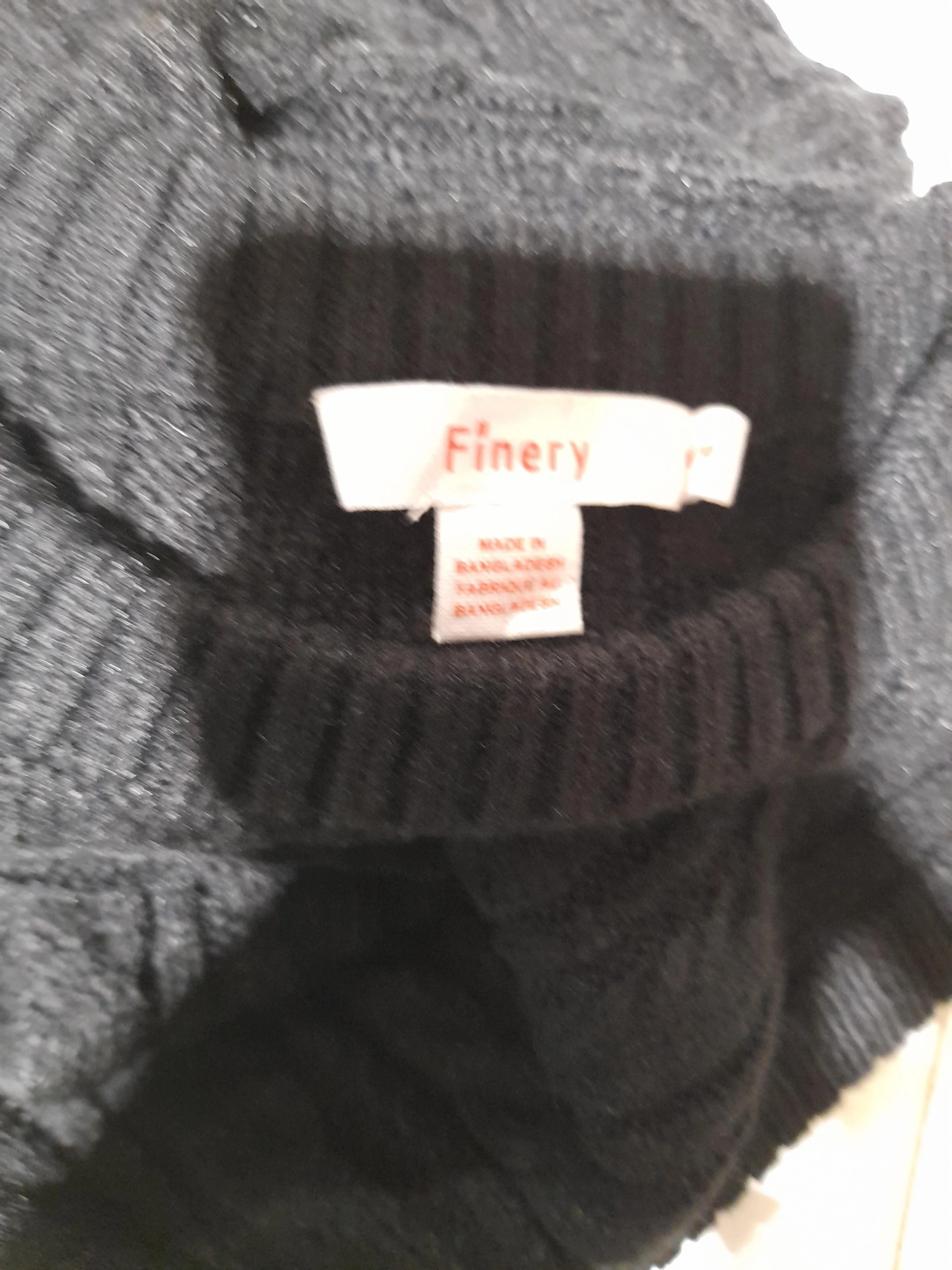 Finery Women's Jumper UK 10 Black Acrylic with Nylon Round Neck Vest - Image 5