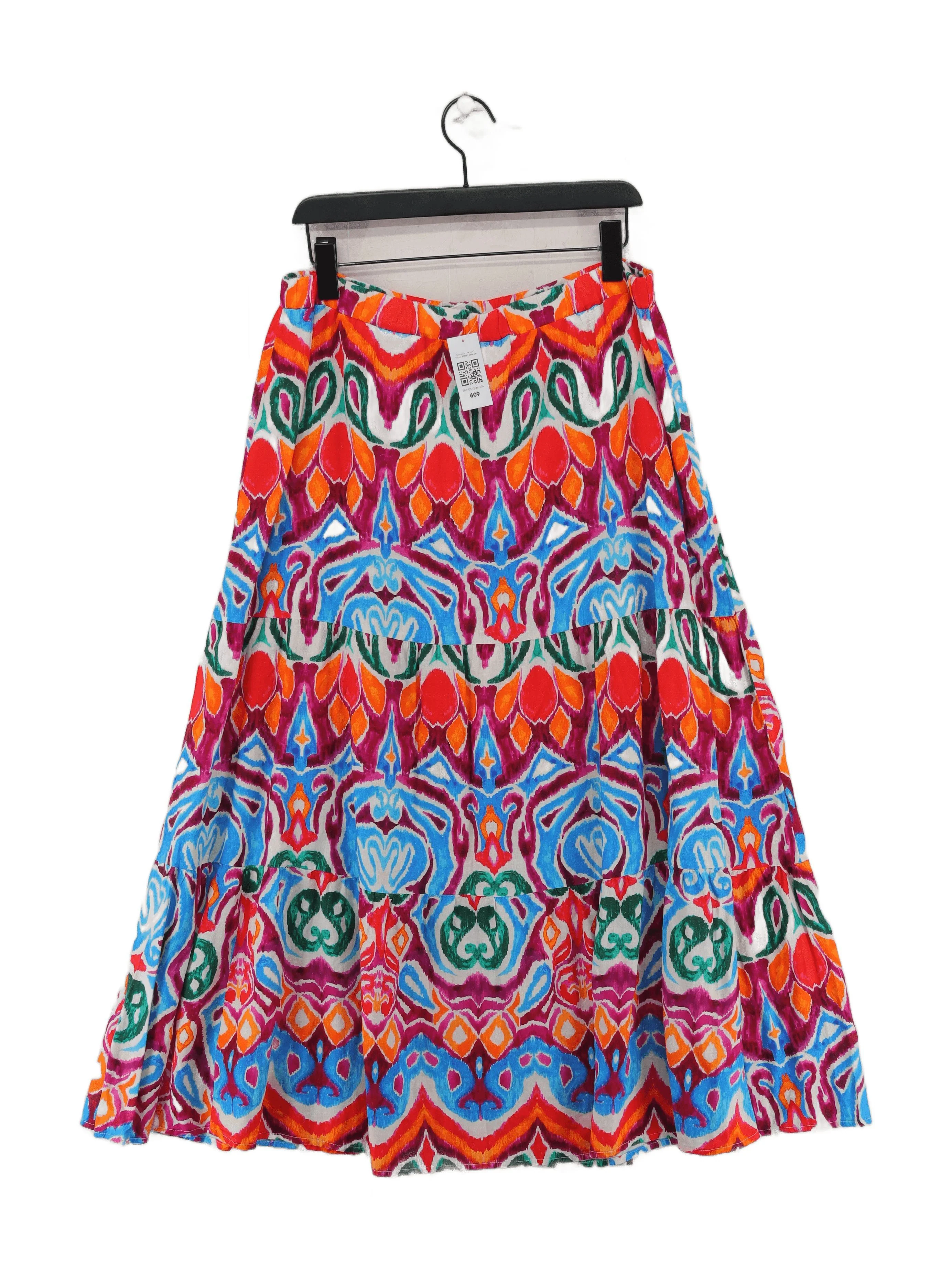 Finery Women's Maxi Skirt M Multi Linen with Viscose Long Maxi