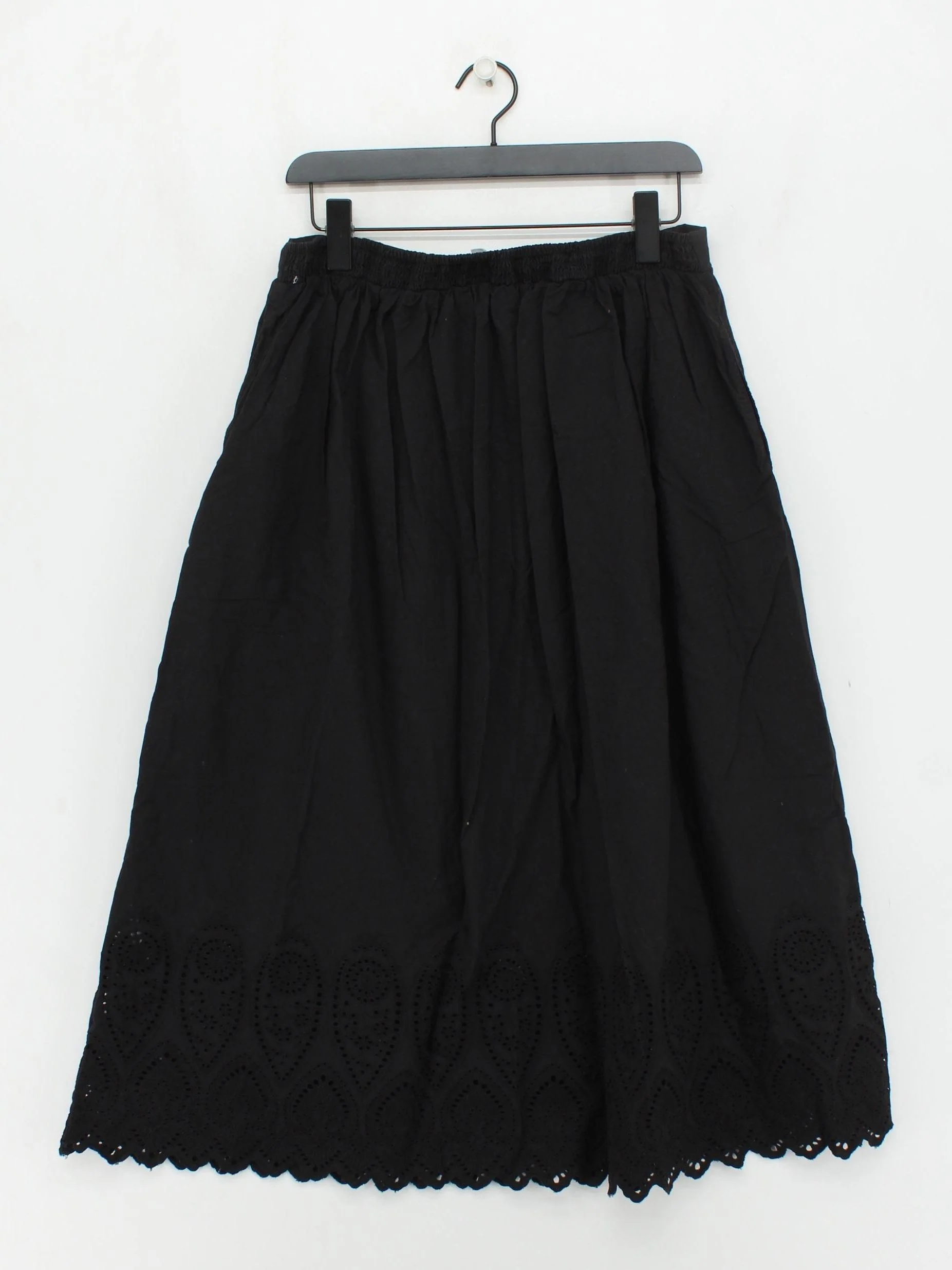 Finery Women's Midi Skirt UK 14 Black 100% Cotton Midi A-Line - Image 2
