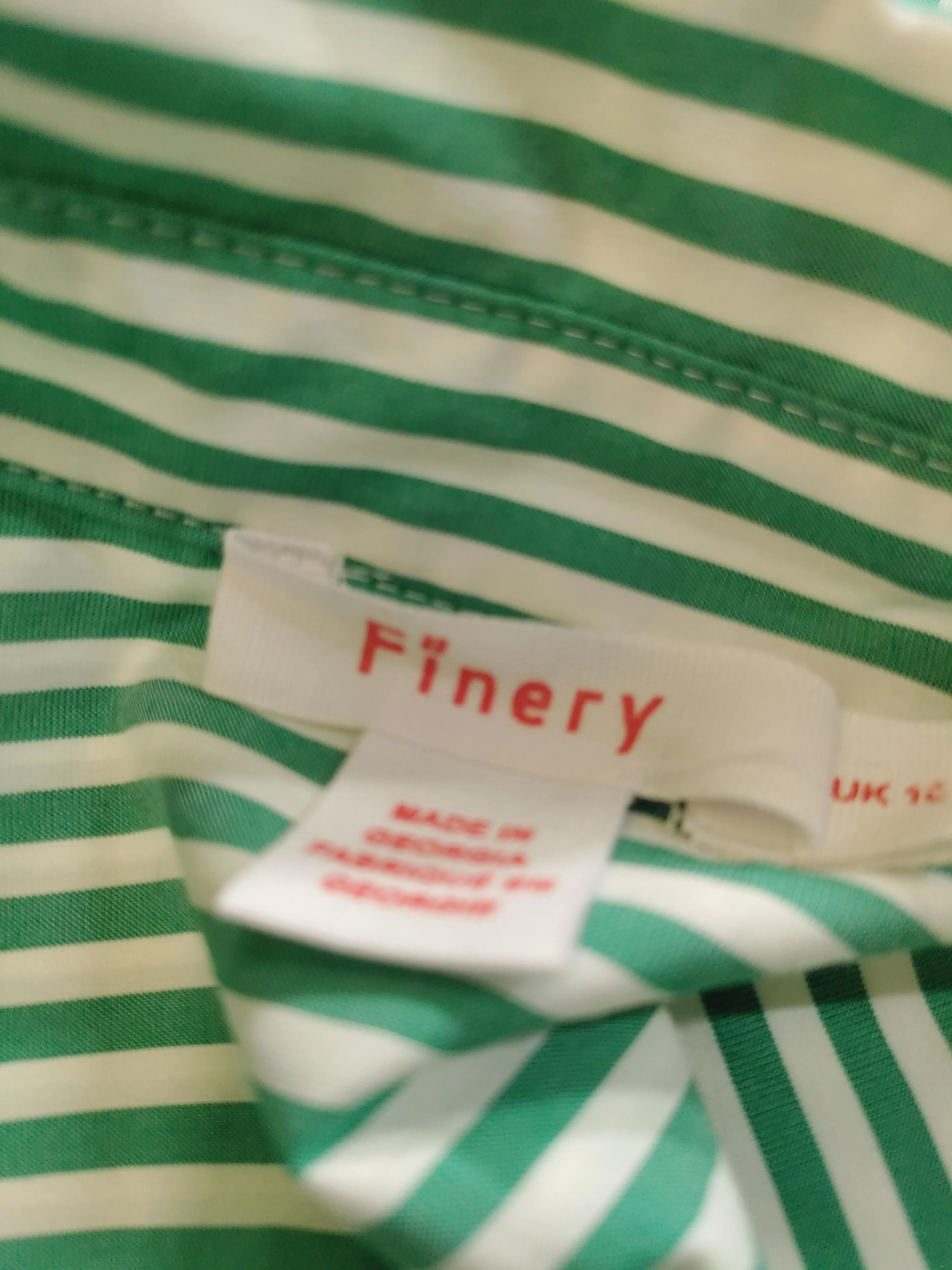 Finery Women's Shirt UK 16 Green Cotton with Polyester, Elastane Basic - Image 5