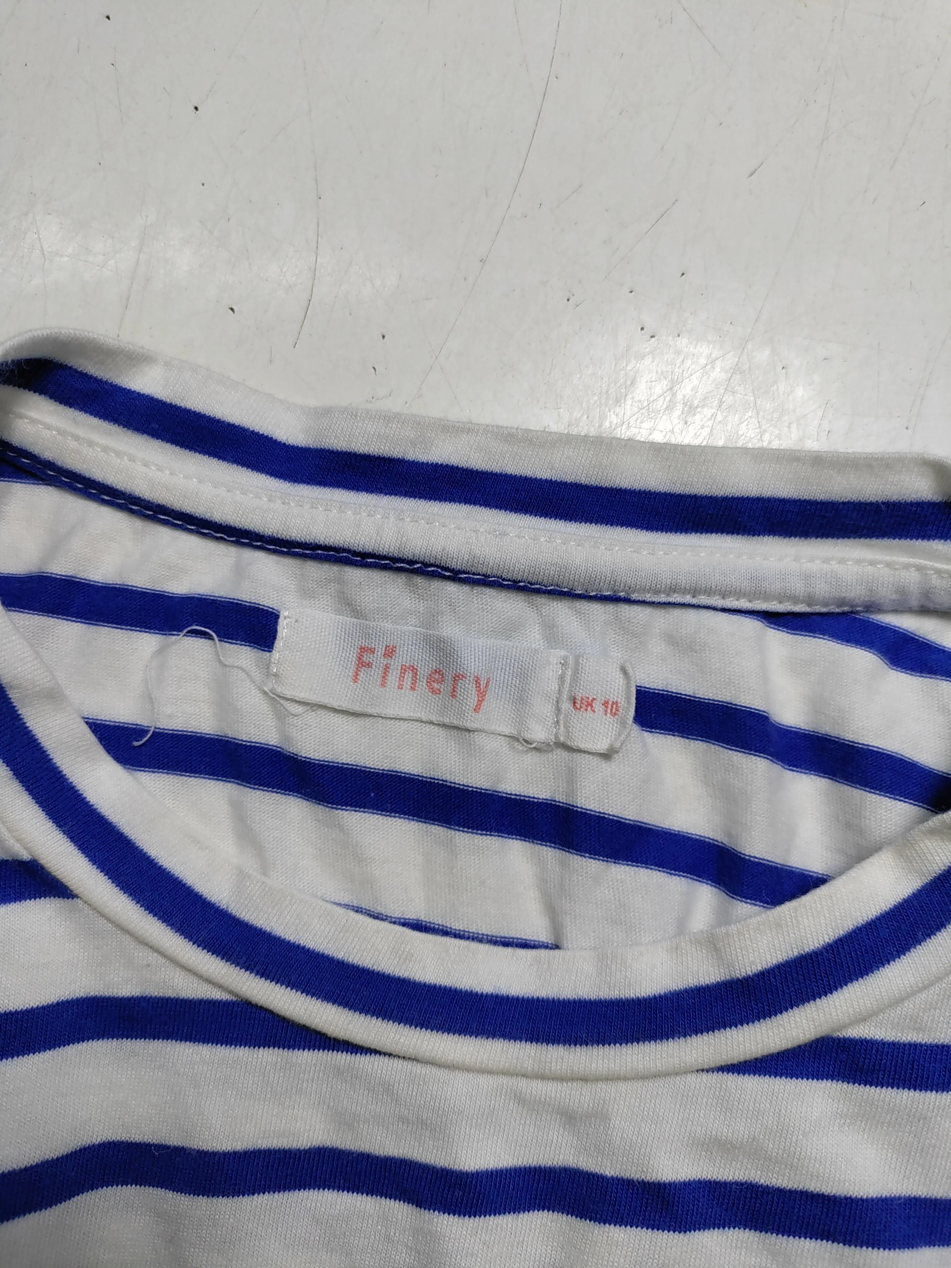 Finery Women's T-Shirt S Multi Striped 100% Cotton Short Sleeve Round Neck Basic - Image 6