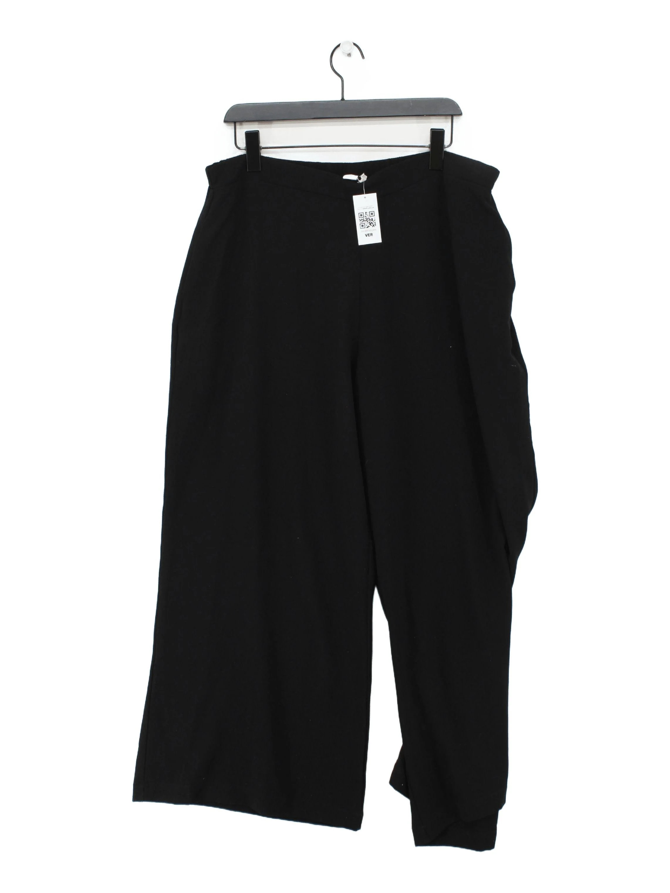 Finery Women's Trousers UK 18 Black 100% Other Wide-Leg Sweatpants