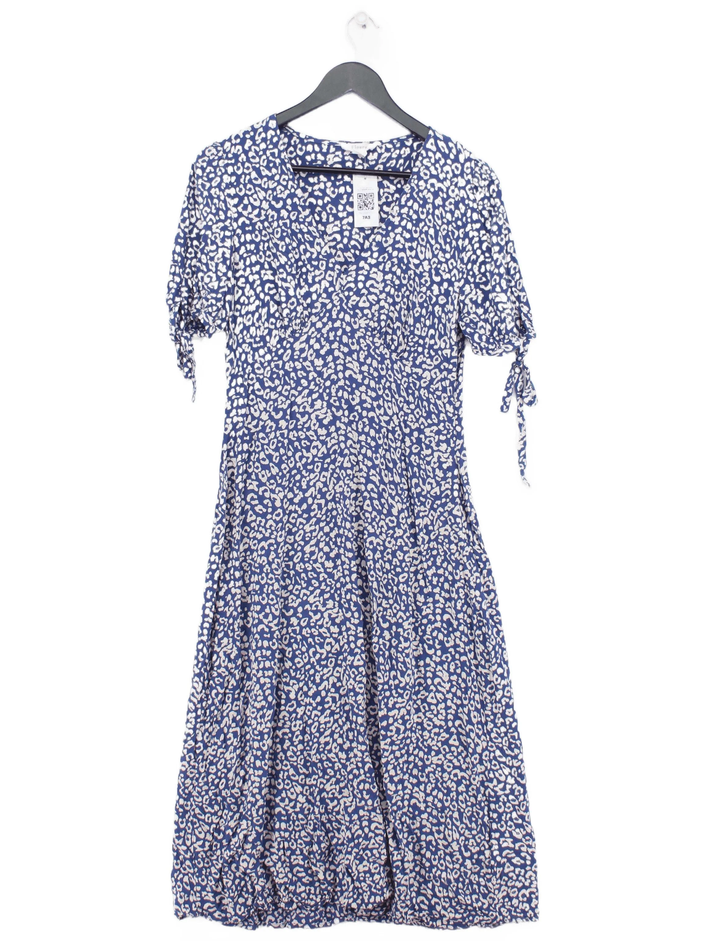 Finery Wrap Midi Dress UK10 in Blue