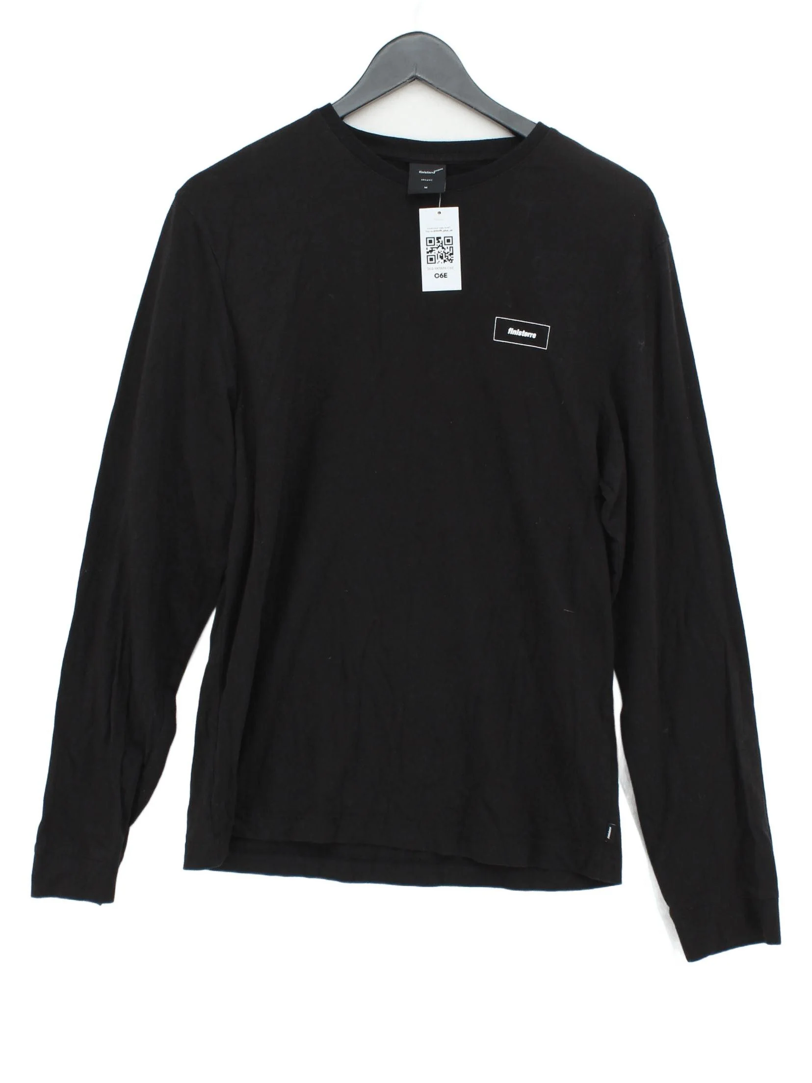 Finisterre Men's T-Shirt M Black Graphic 100% Cotton Basic