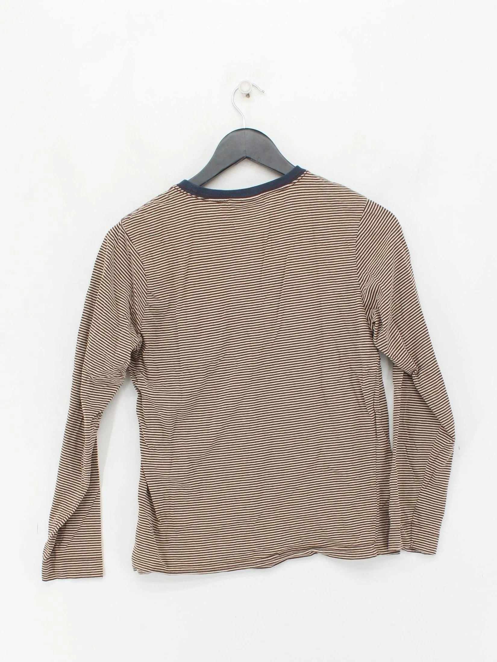 Finisterre Men's T-Shirt S Brown Striped 100% Cotton Basic - Image 2