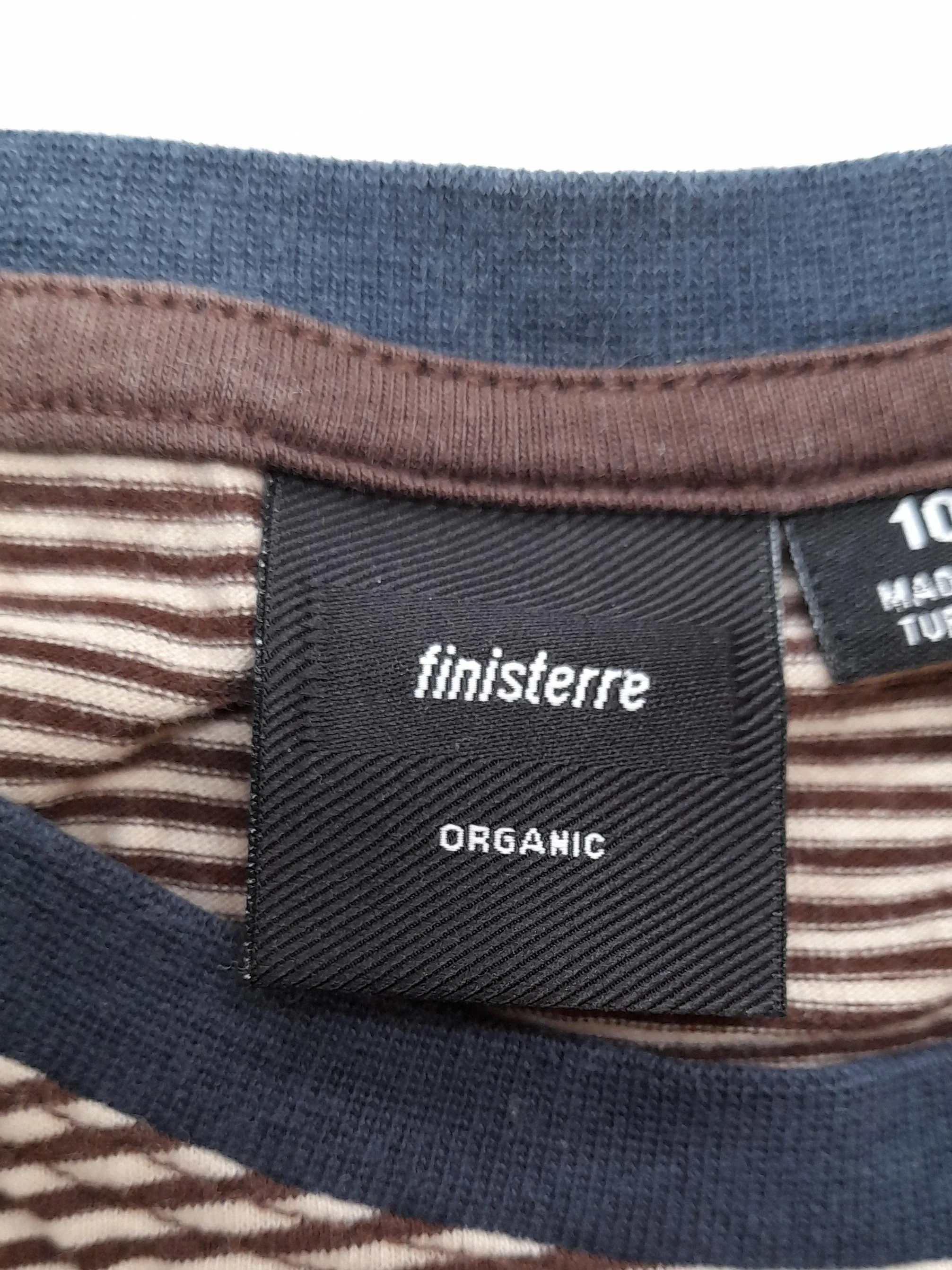 Finisterre Men's T-Shirt S Brown Striped 100% Cotton Basic - Image 5