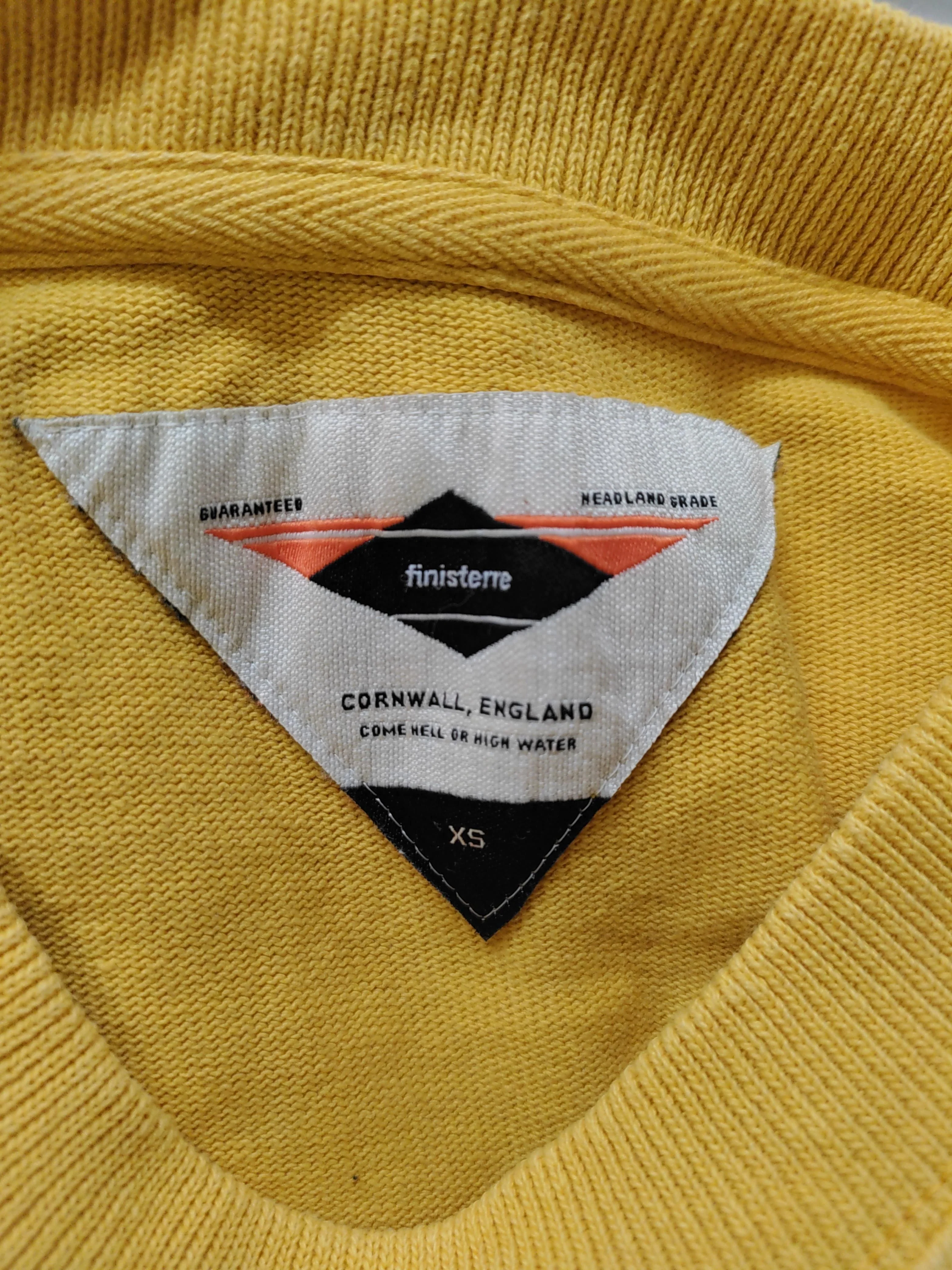 Finisterre Men's T-Shirt XS Yellow 100% Cotton Basic - Image 5