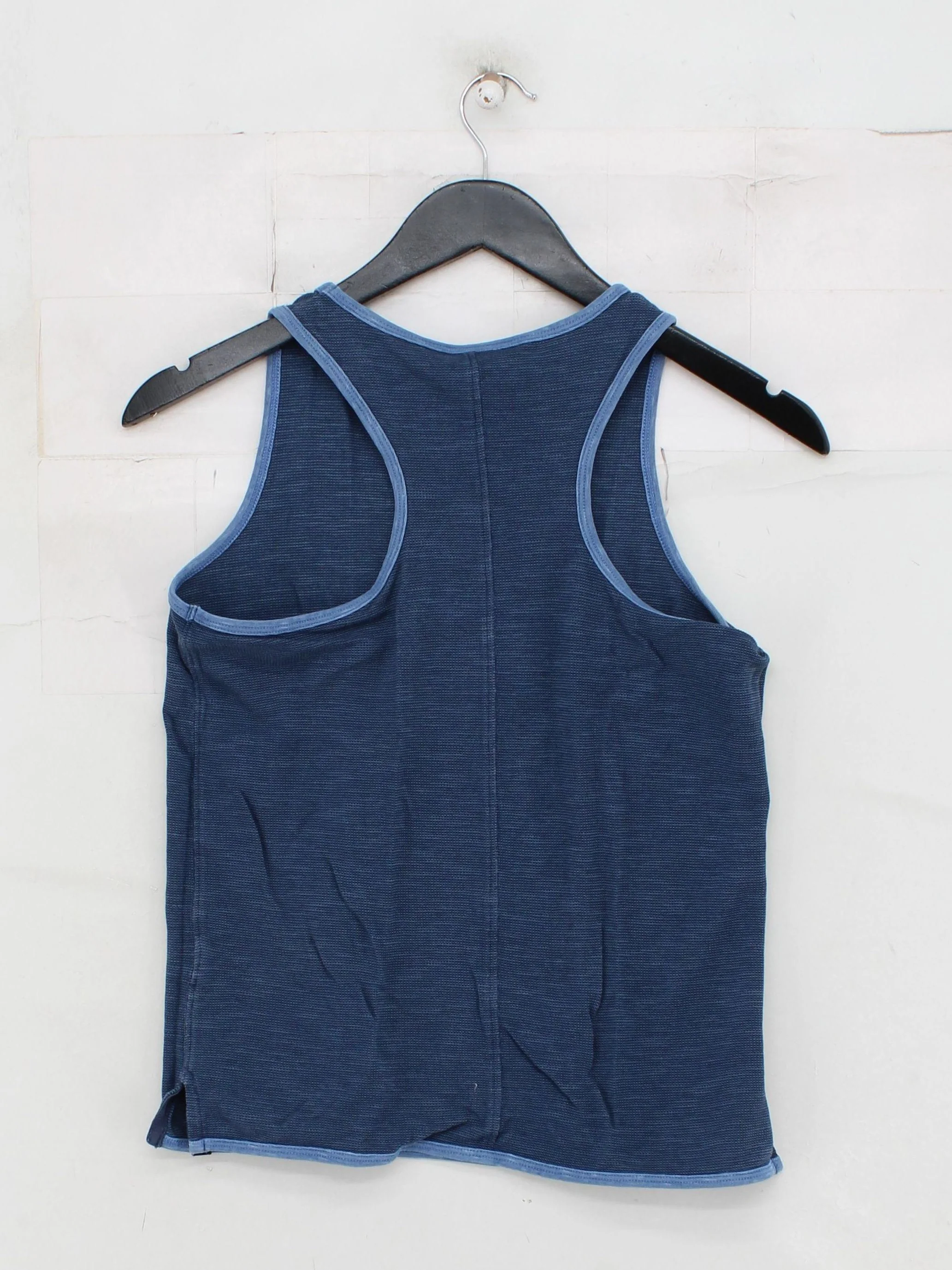 Finisterre Women's T-Shirt UK 8 Blue Lyocell Modal with Cotton Sleeveless Basic - Image 2