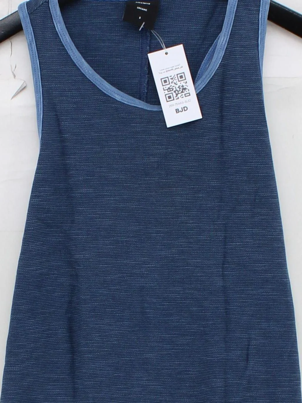 Finisterre Women's T-Shirt UK 8 Blue Lyocell Modal with Cotton Sleeveless Basic - Image 3