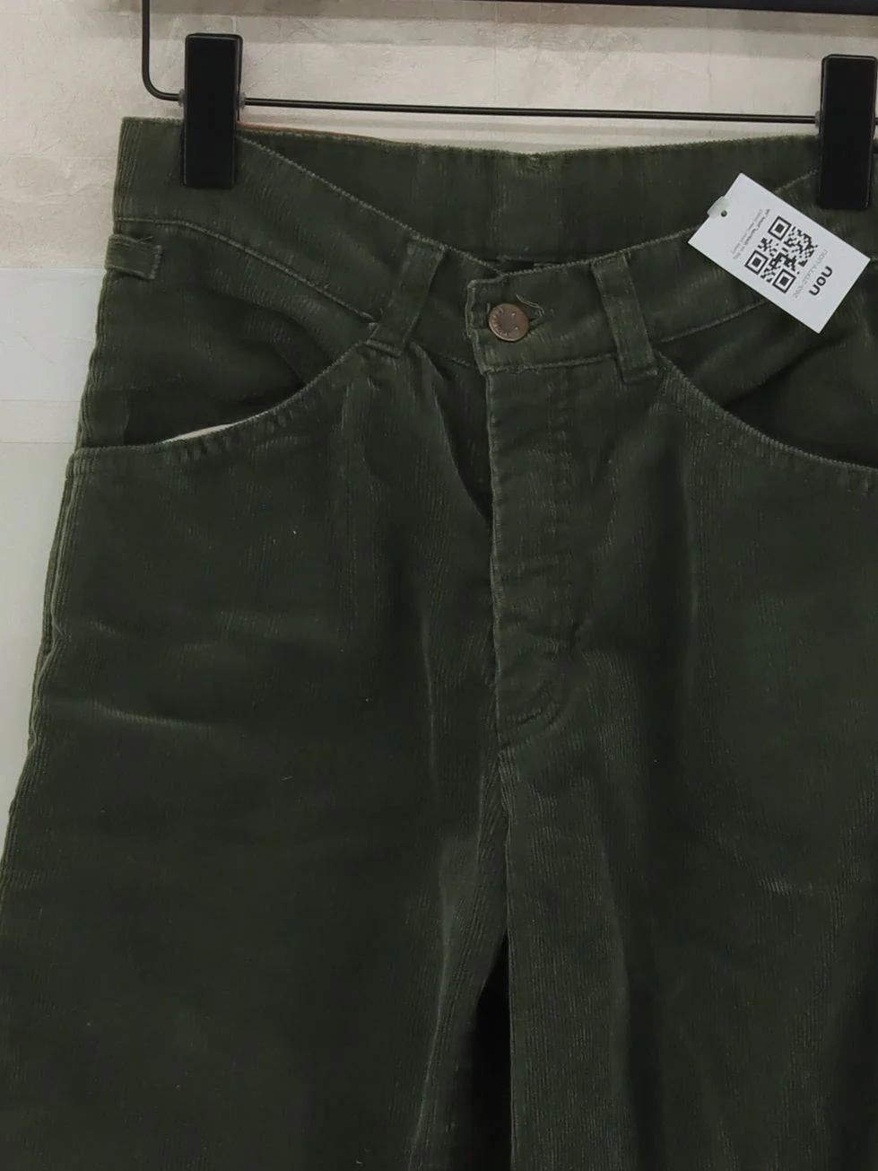 Fiorucci Men's Trousers W 27 in Green 100% Cotton Straight Chino - Image 3