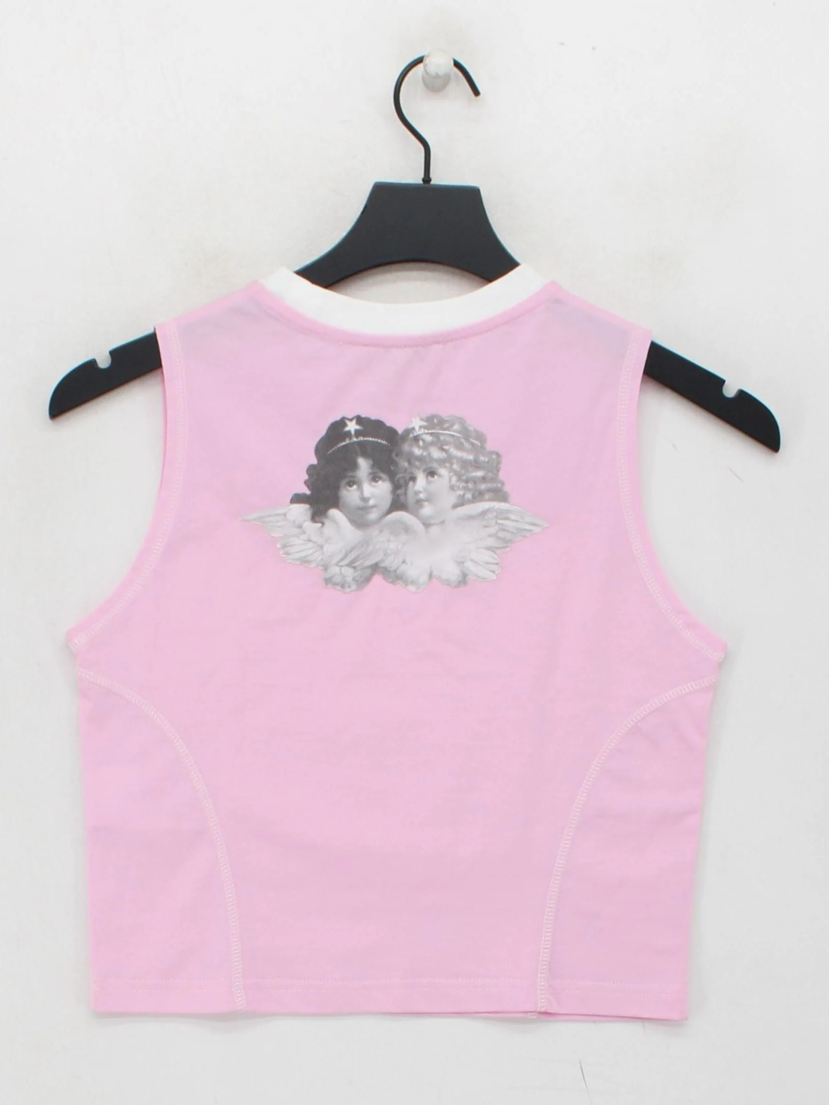 Fiorucci Women's T-Shirt M Pink Graphic 100% Cotton Sleeveless Round Neck Basic - Image 2