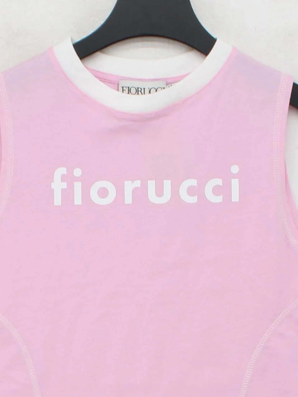 Fiorucci Women's T-Shirt M Pink Graphic 100% Cotton Sleeveless Round Neck Basic - Image 3