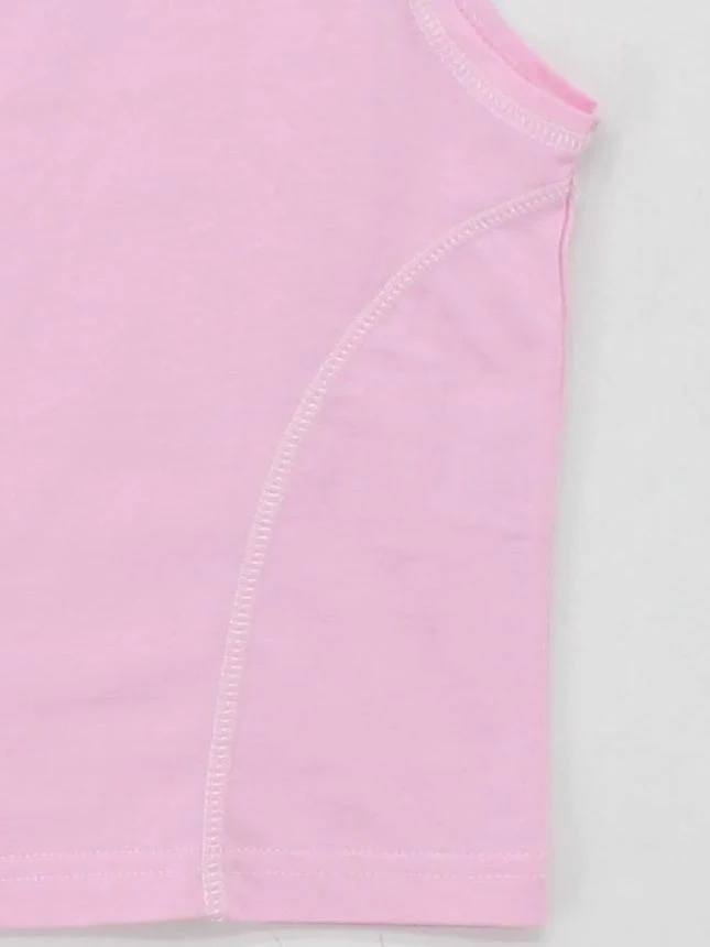 Fiorucci Women's T-Shirt M Pink Graphic 100% Cotton Sleeveless Round Neck Basic - Image 4