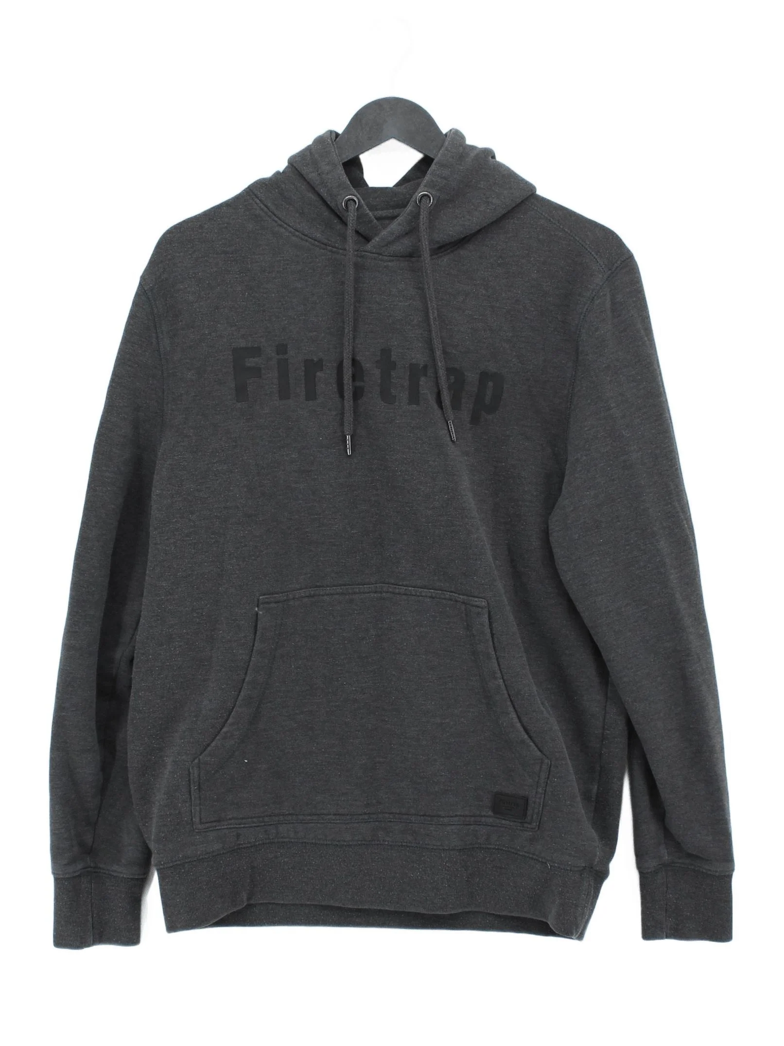 Firetrap Men's Hoodie M Grey Cotton with Polyester Pullover