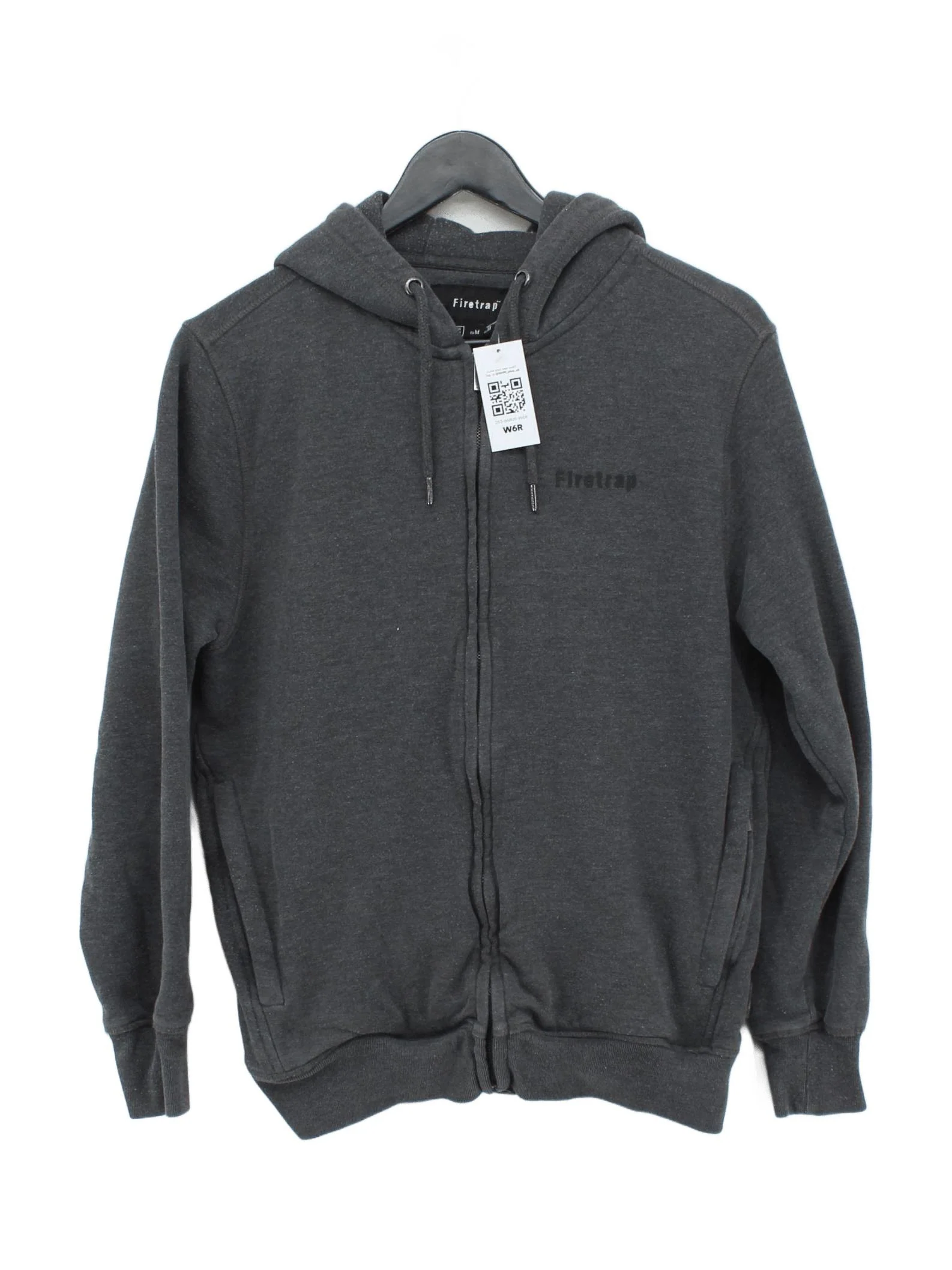 Firetrap Men's Hoodie M Grey Cotton with Polyester Pullover