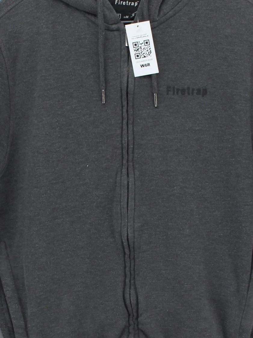 Firetrap Men's Hoodie M Grey Cotton with Polyester Pullover - Image 3