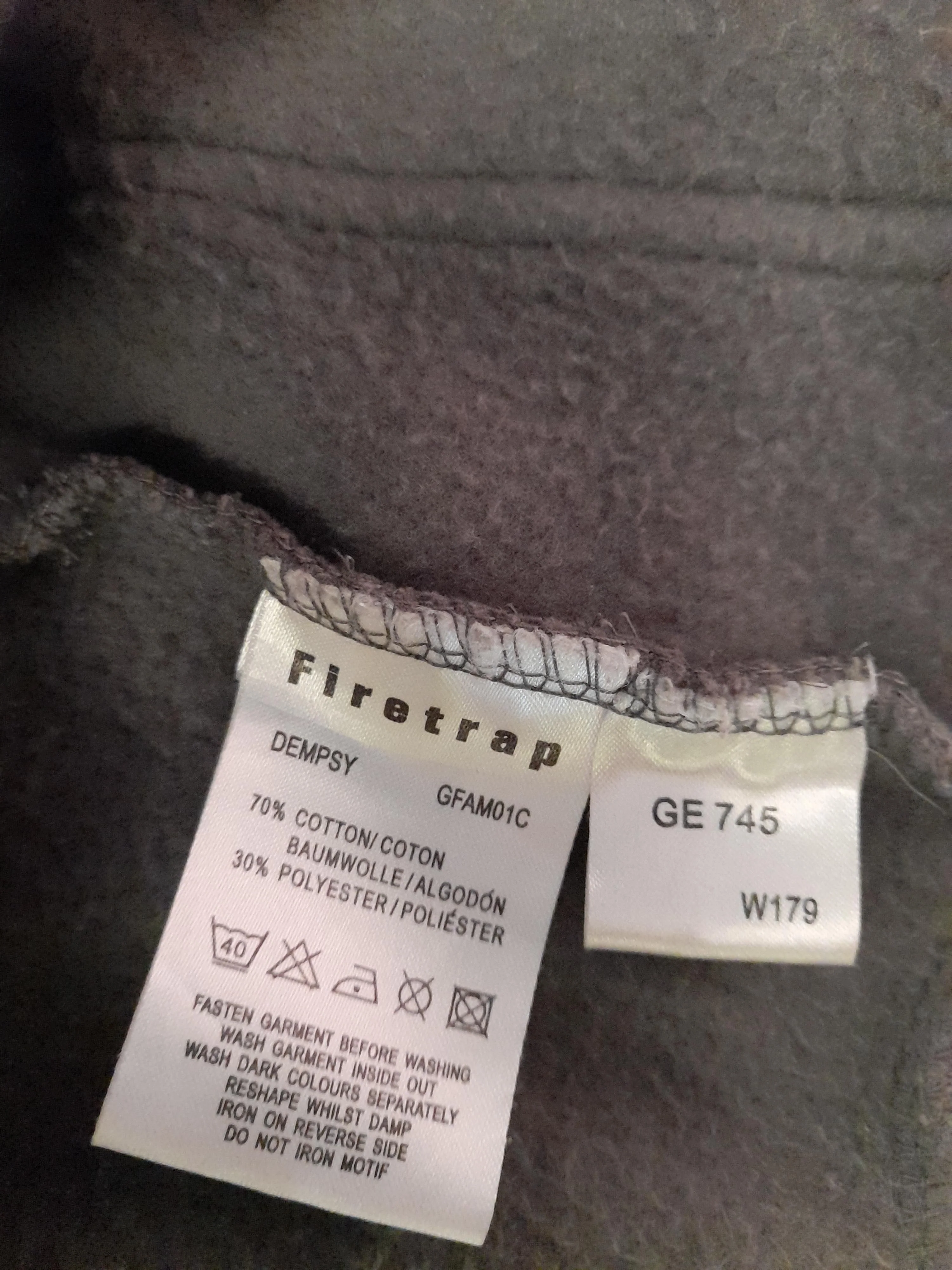 Firetrap Men's Hoodie XS Grey Graphic Cotton with Polyester Pullover - Image 8